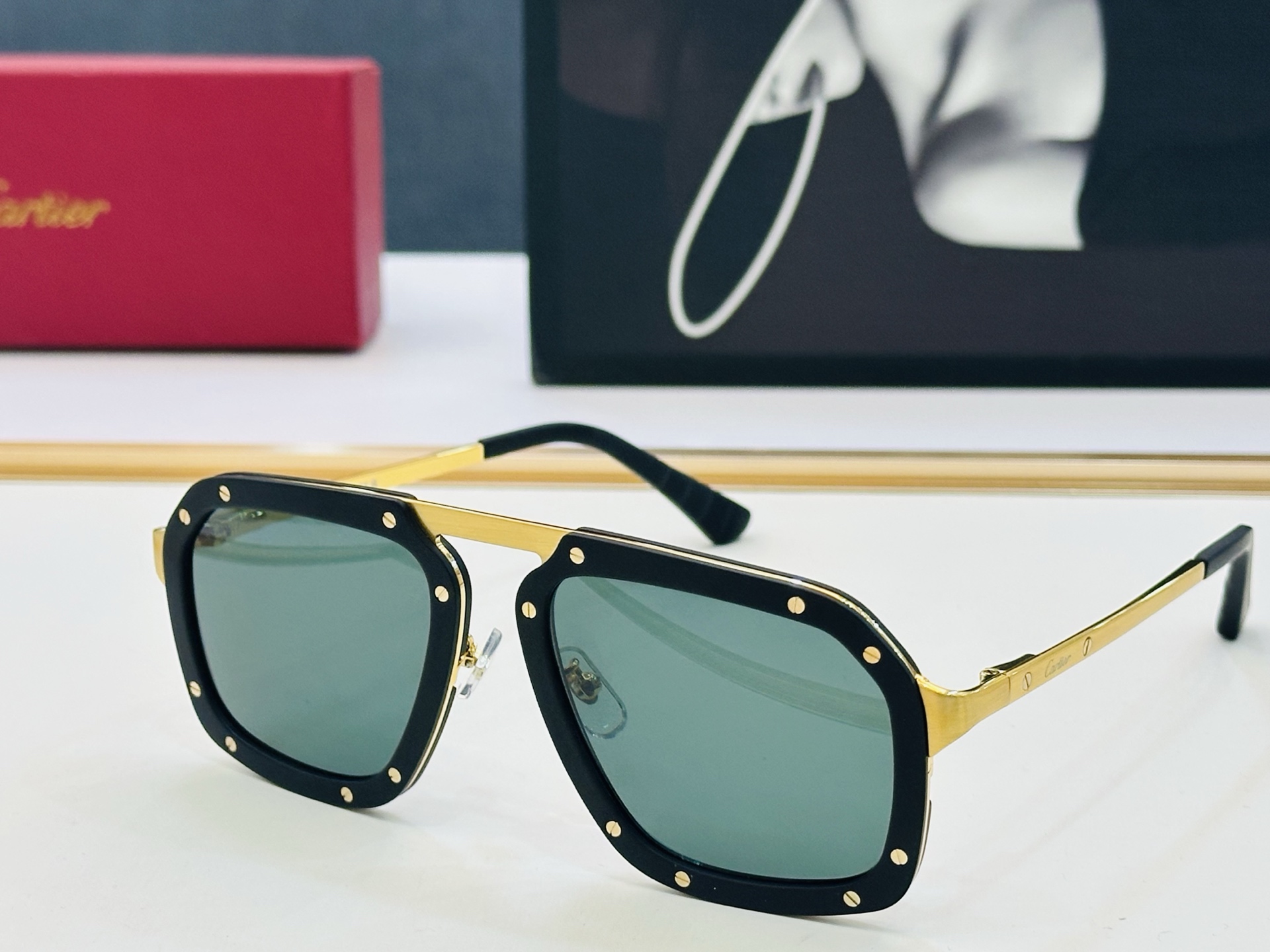 新款 Cartier 卡家 MODEL: CT0573S Size：55口20-145 高品质 品牌标志