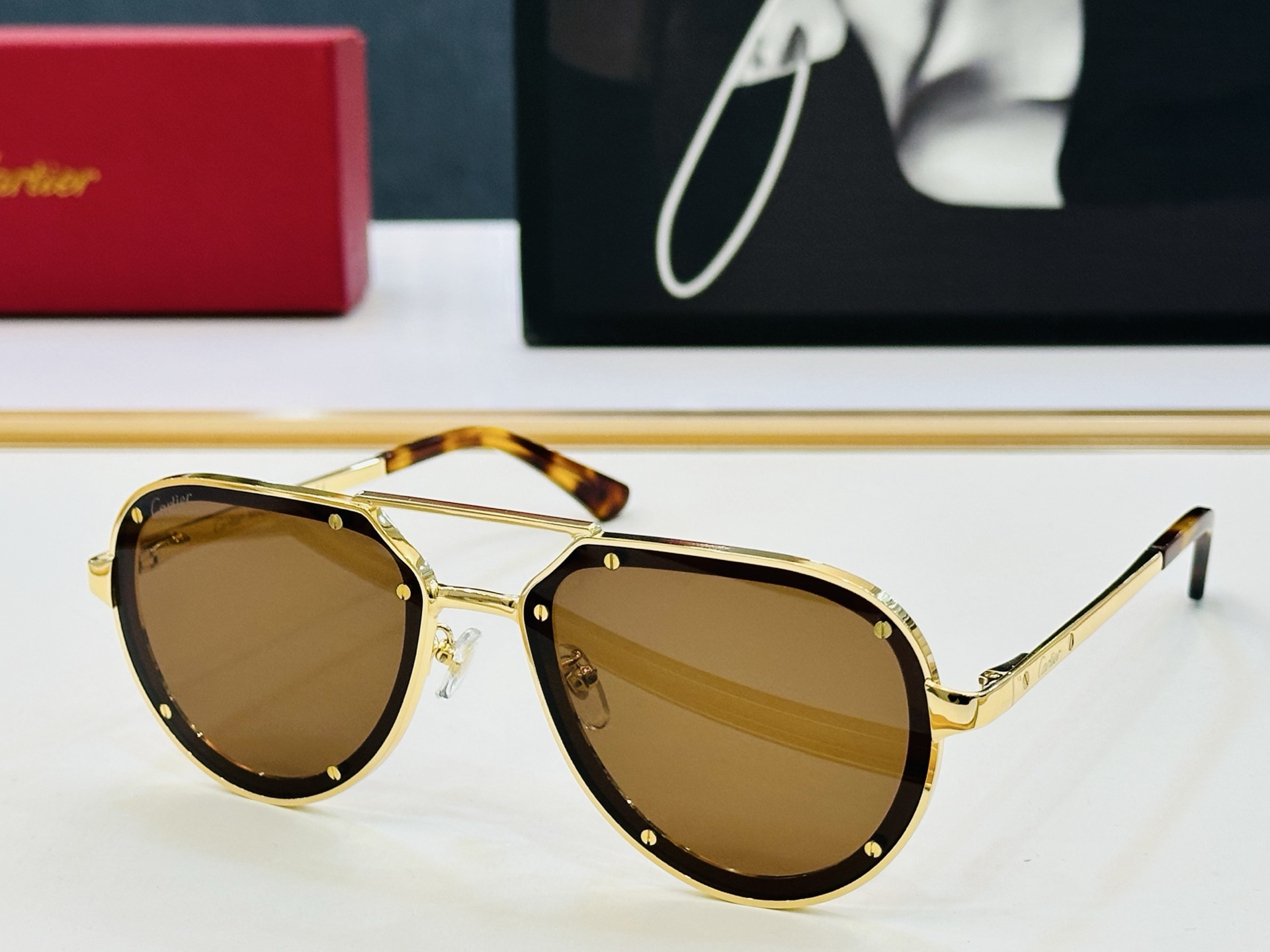 Cartier 卡家 MODEL: CT0195S Size：60口17-145 经典太阳眼镜 C开车墨