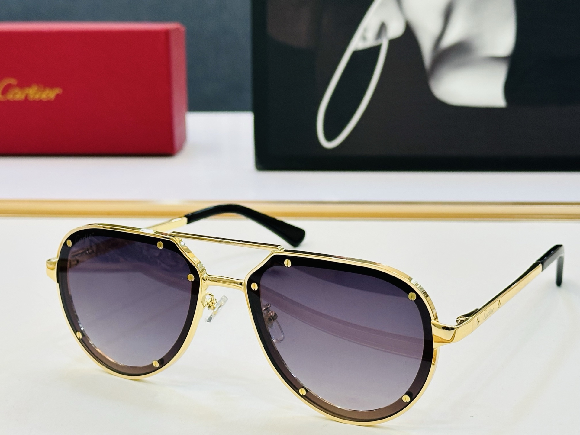 Cartier 卡家 MODEL: CT0195S Size：60口17-145 经典太阳眼镜 C开车墨