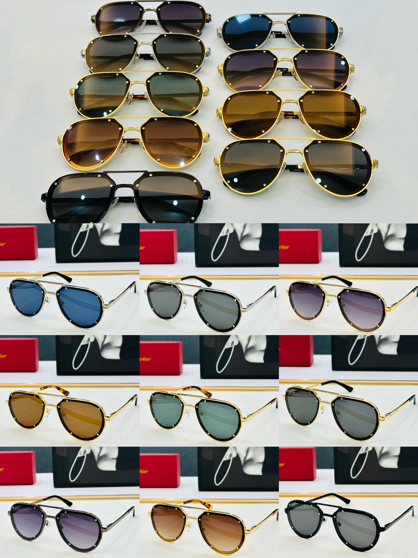 Cartier 卡家 MODEL: CT0195S Size：60口17-145 经典太阳眼镜 C开车墨