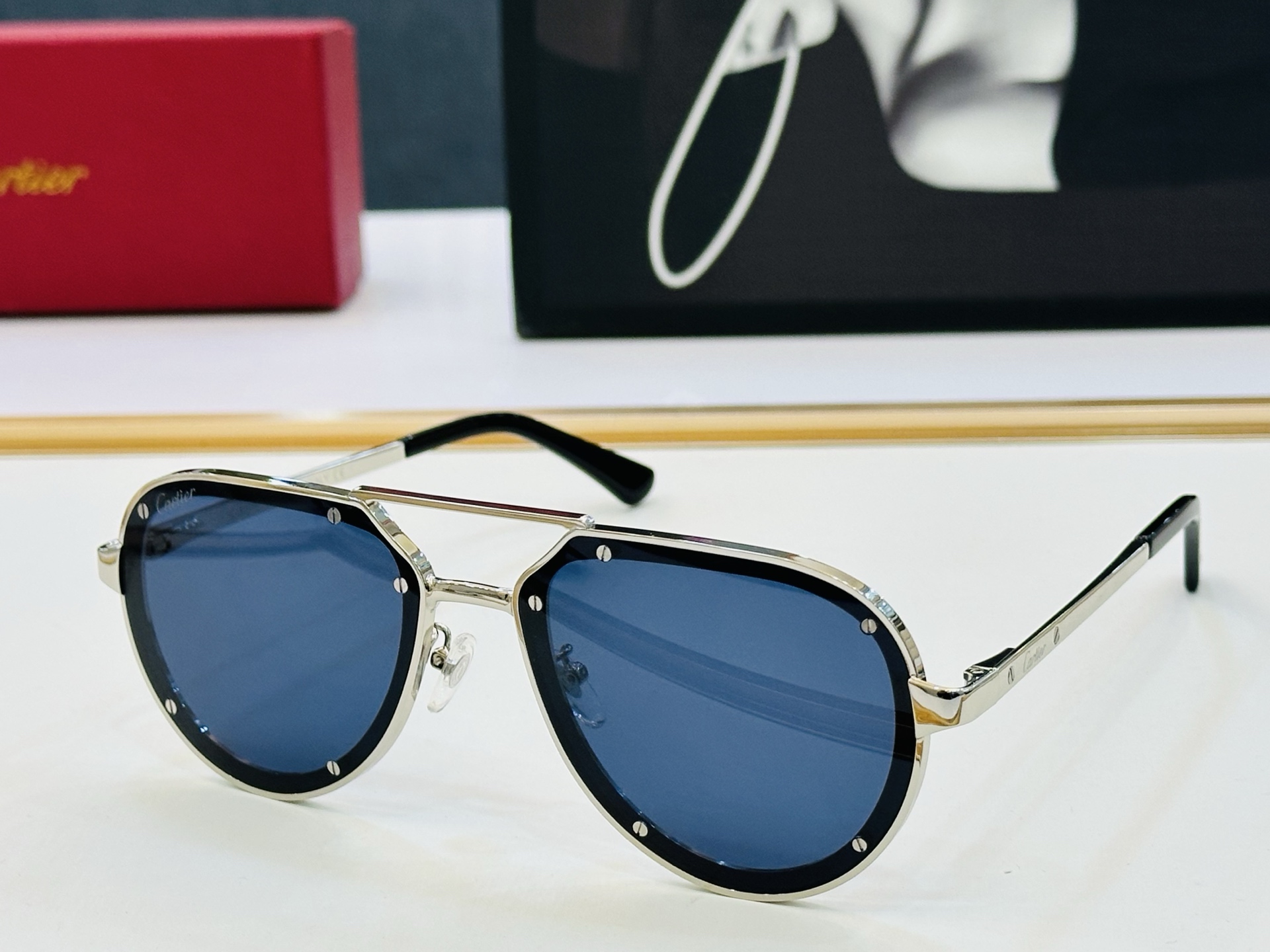 Cartier 卡家 MODEL: CT0195S Size：60口17-145 经典太阳眼镜 C开车墨