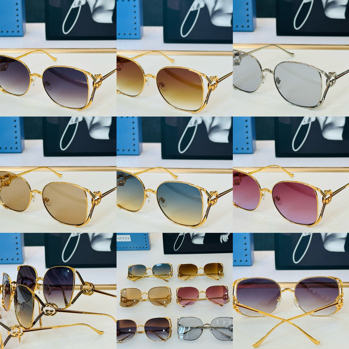 GUCC* 古家 GG1669 🐝🐝系列 Size：60口18-132 🍁🍁K 超绝品质 太阳镜 。