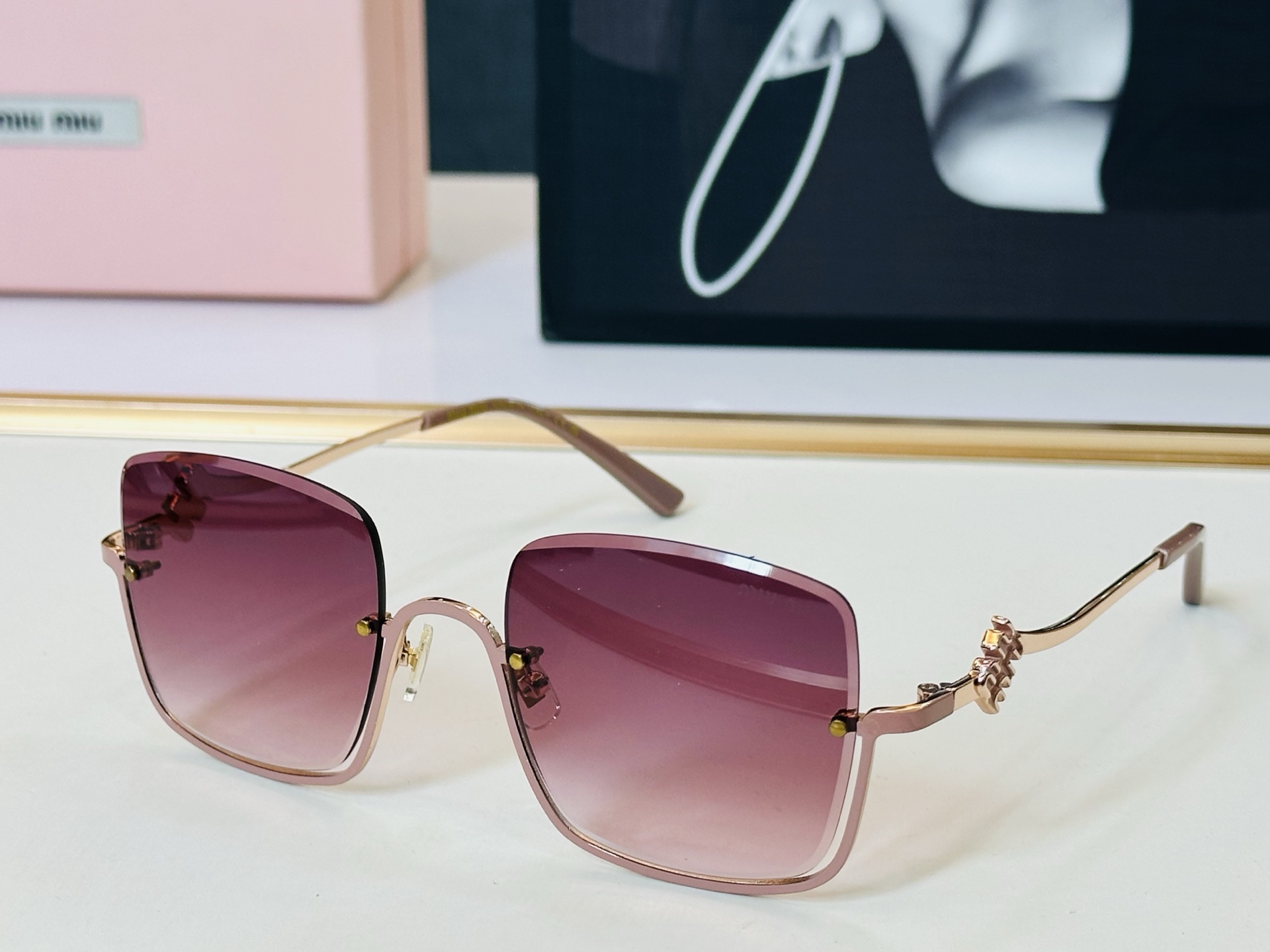 谬家 MU72W Size：54口21-142 女士太阳眼镜 [玫瑰][玫瑰] 高档 q时尚墨镜潮人[强