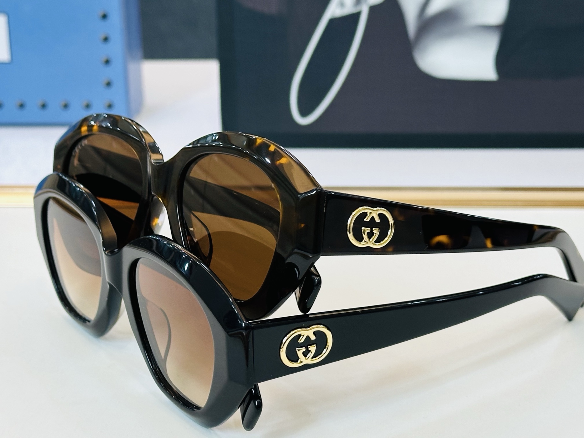 🔺GUCC*🔻 古家GG2200S Size：56口20-145 女士款 原版墨镜搭配镜框🔝🔝时尚靓丽 