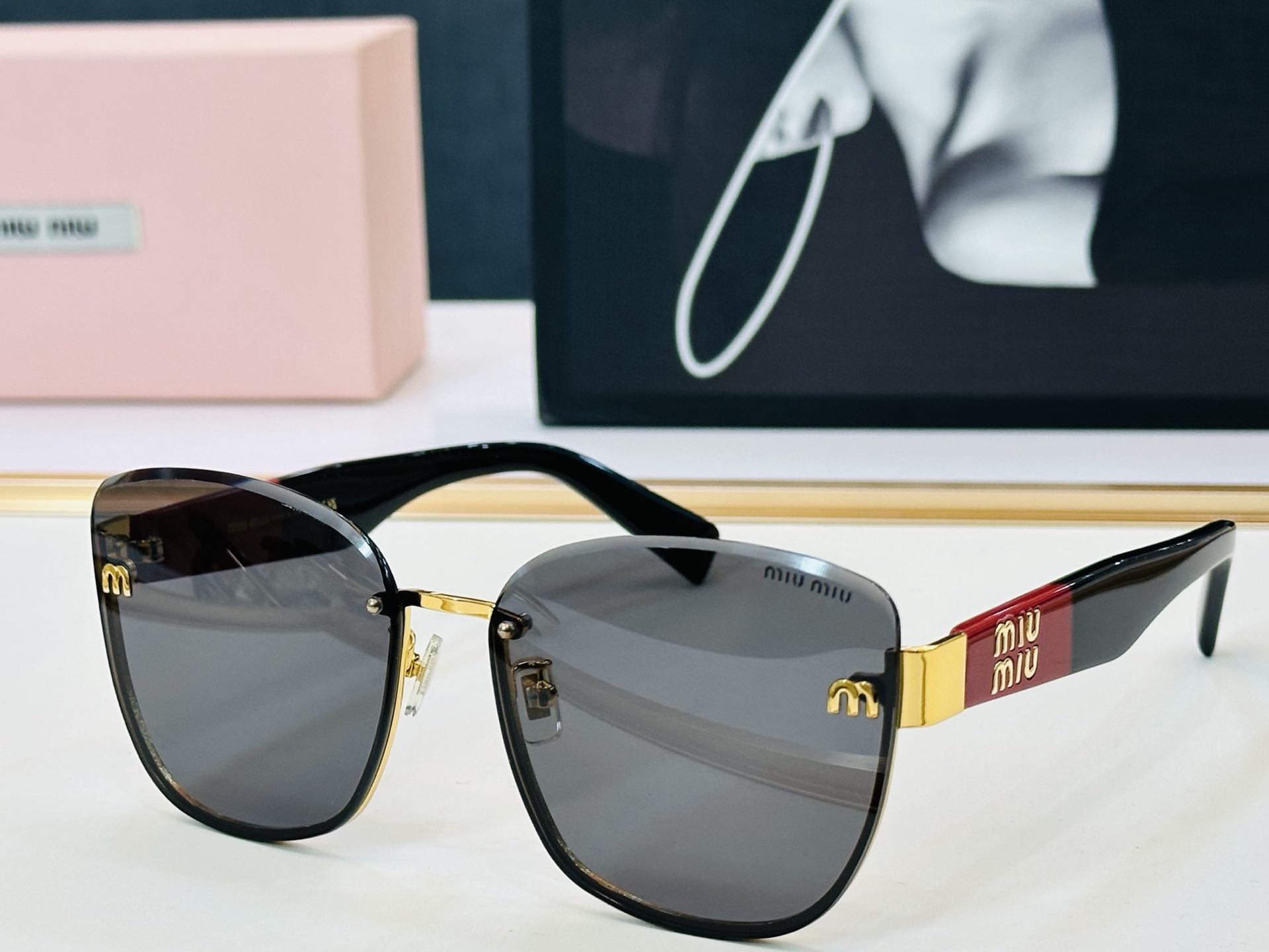 谬家 MU59ZS Size：61口16-145 女士太阳眼镜 [玫瑰][玫瑰] 高档 G时尚墨镜潮人[