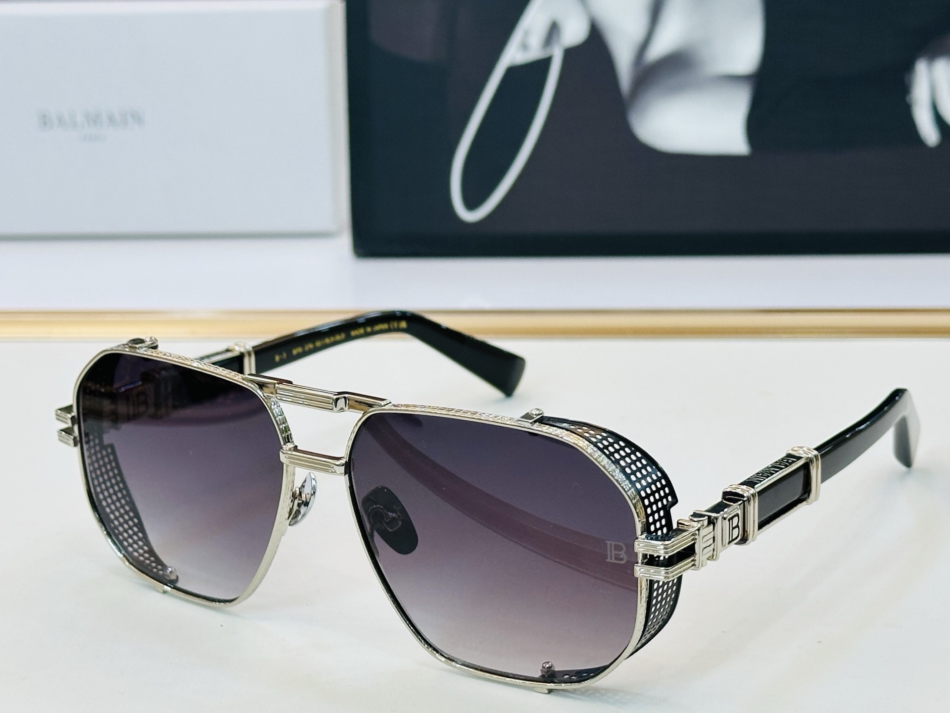 NO:768616,Balmain Balmain BPS-279 men's and women's sunglasses, blue film inside, Size 62, mouth 15-145, unique logo, K high quality, glasses, sunglasses, sunglasses, glasses, balmain, balmain19860909Balmain巴尔曼BPS-279 男女款太阳镜 内镀蓝膜 Size62口15-145 标志独特 K高品质 眼镜墨镜太阳镜,眼镜,balmain,balmain,glasses