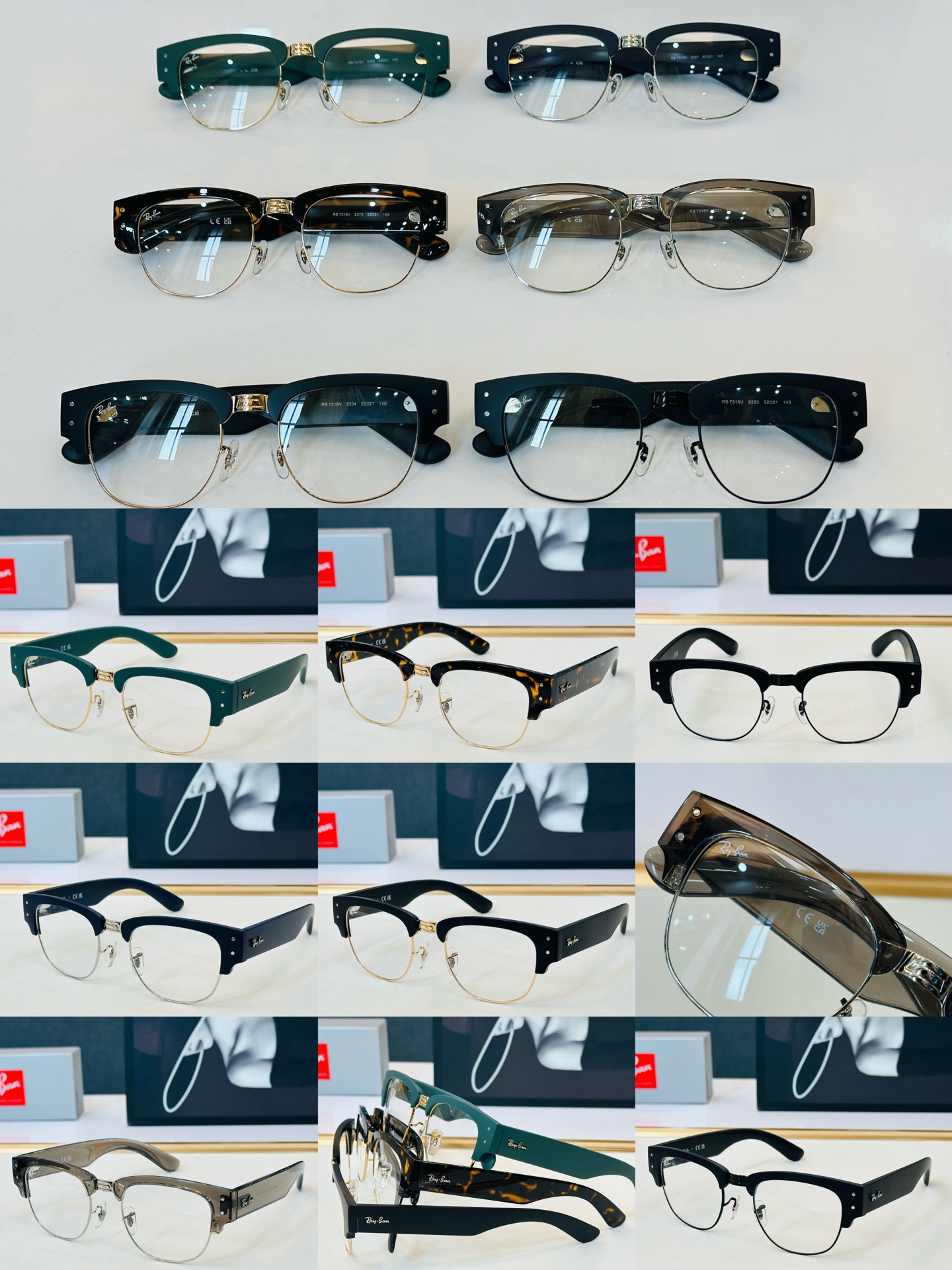 🔺雷鹏🔻RB7316B Size：52口21-145 男女通用，超帅气 经典框 J配光镜 🕶