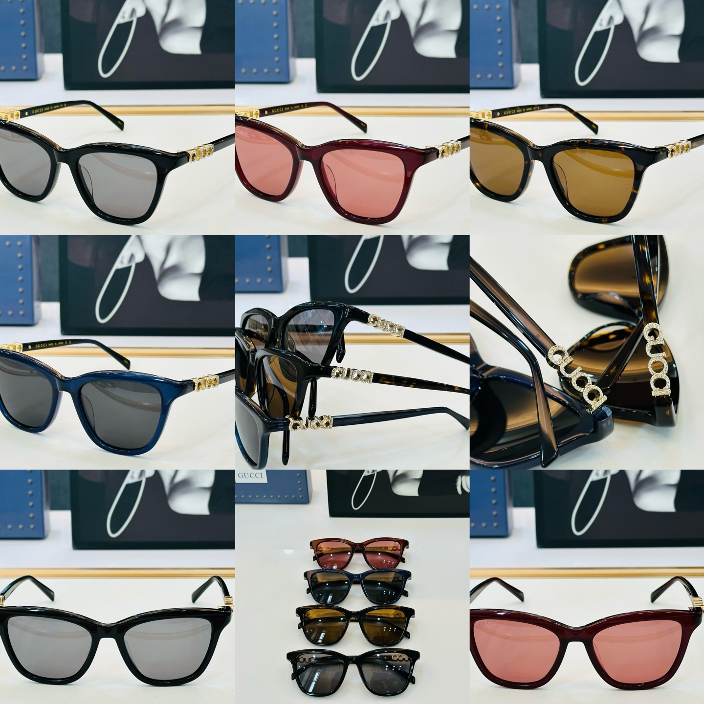 GUCC* 古家 GG2032S 🐝🐝系列 Size：52口16-140 🍁🍁 W超绝品质 带钻款 。