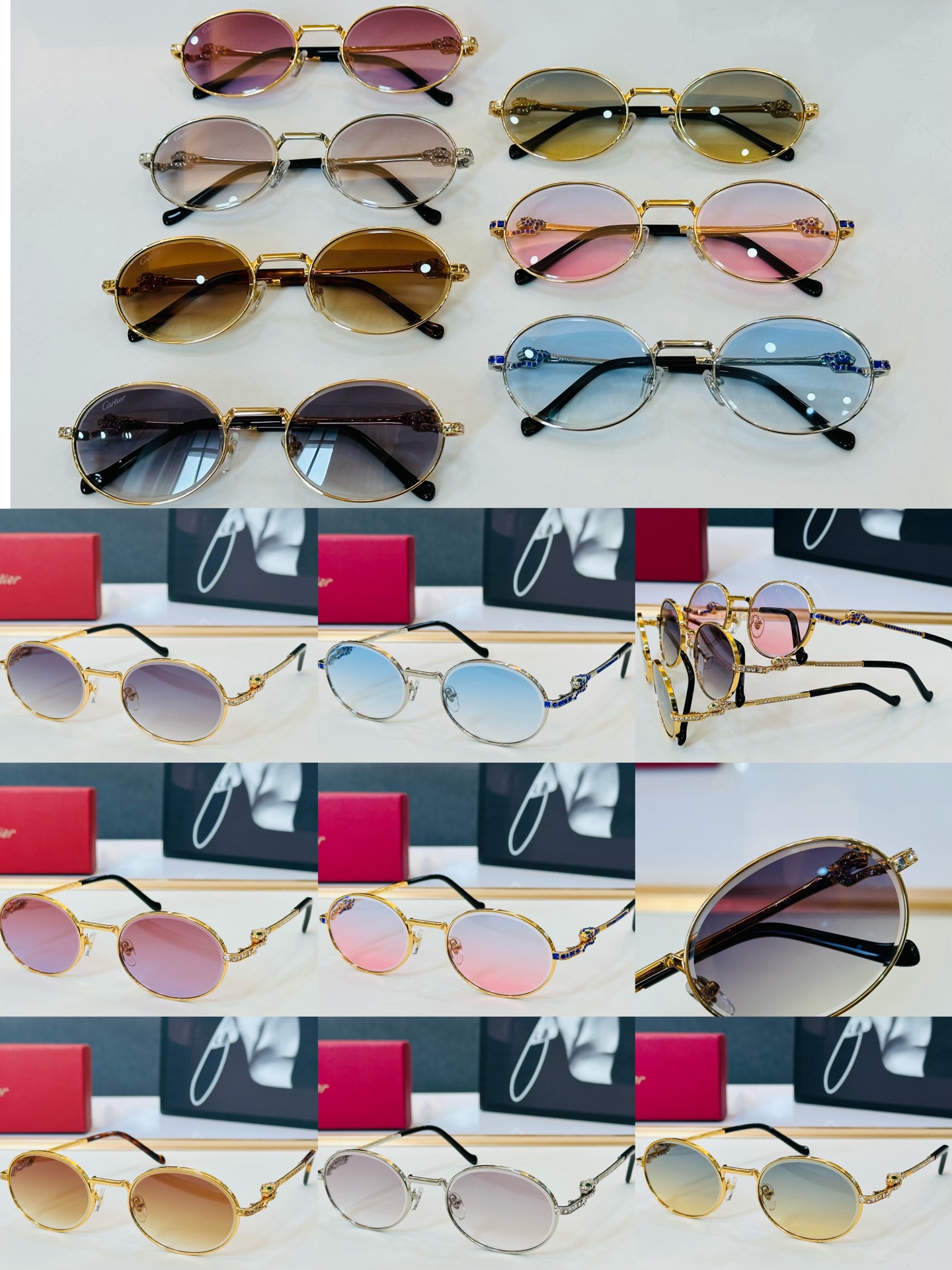 🆕 原版Cartie* 卡家 官网经典款 太阳镜 CT0729S Size：55口21-143 电镀工艺