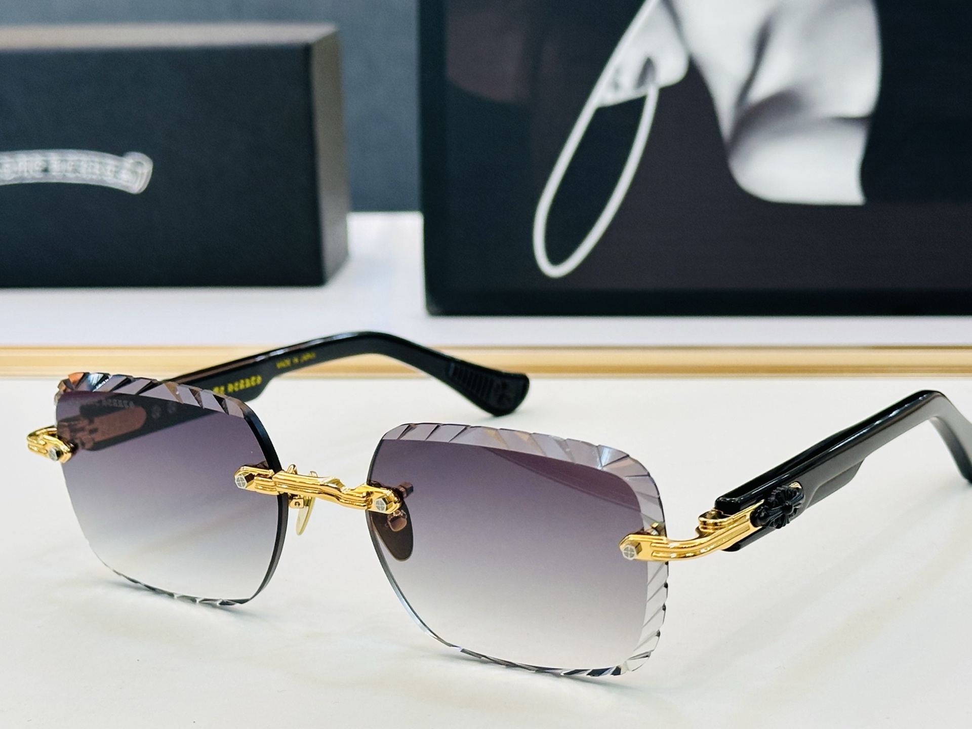 NO:827738,Chromeheart DEEP MYVSize59 mouth 19-145 Exquisite thick gold two-color plating19860909Chromeheart 克罗家 DEEP MYVSize59口19-145 精致厚金双色电镀 X金属质感超赞 眼镜墨镜太阳镜,眼镜,chrome hearts,chrome hearts,loewe,glasses