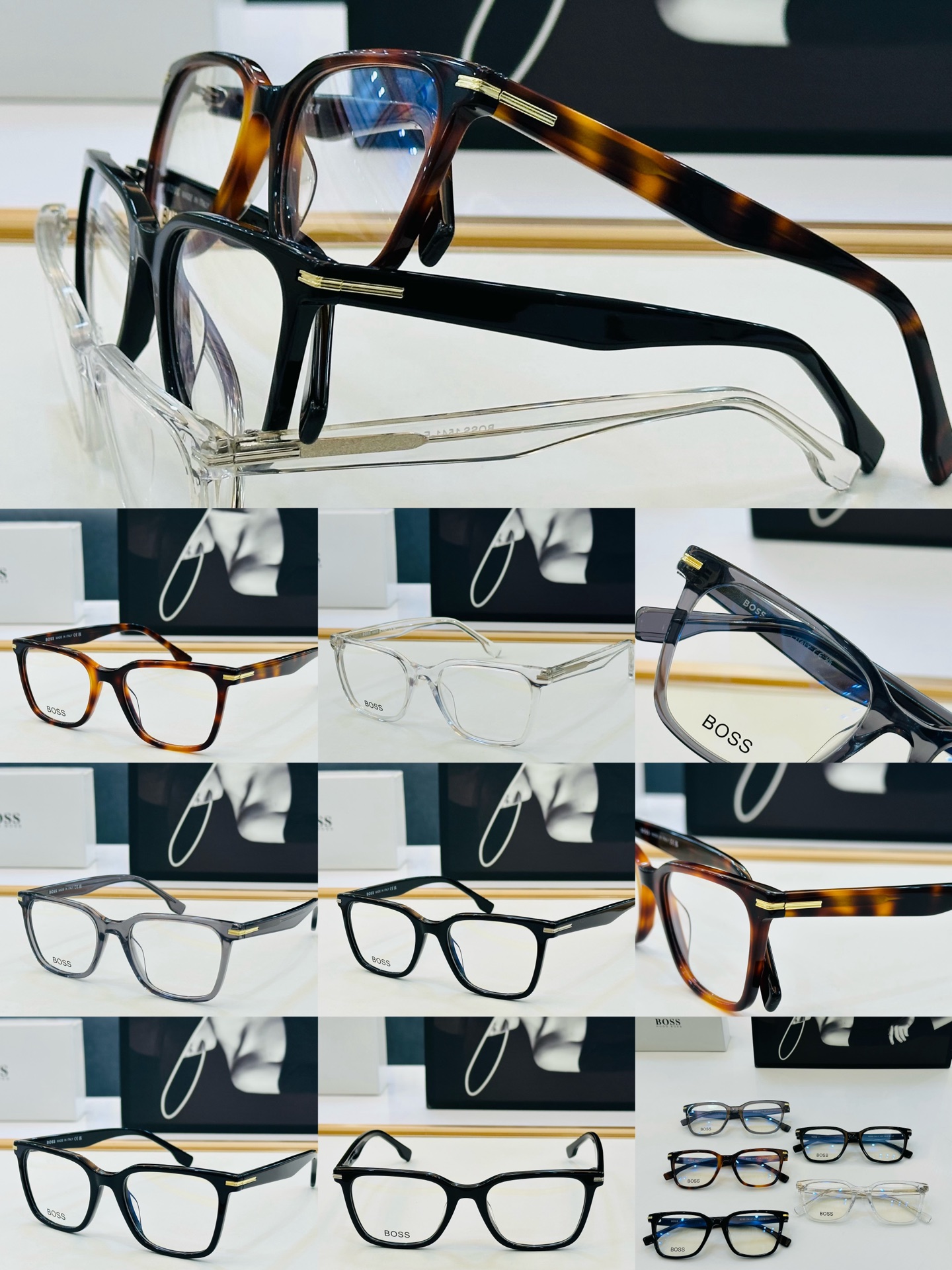 🆕 BOSS 1541 Size：52口19-145   🕶🕶💋💋👣👣  不挑脸 🍁经典不过时框型 L品
