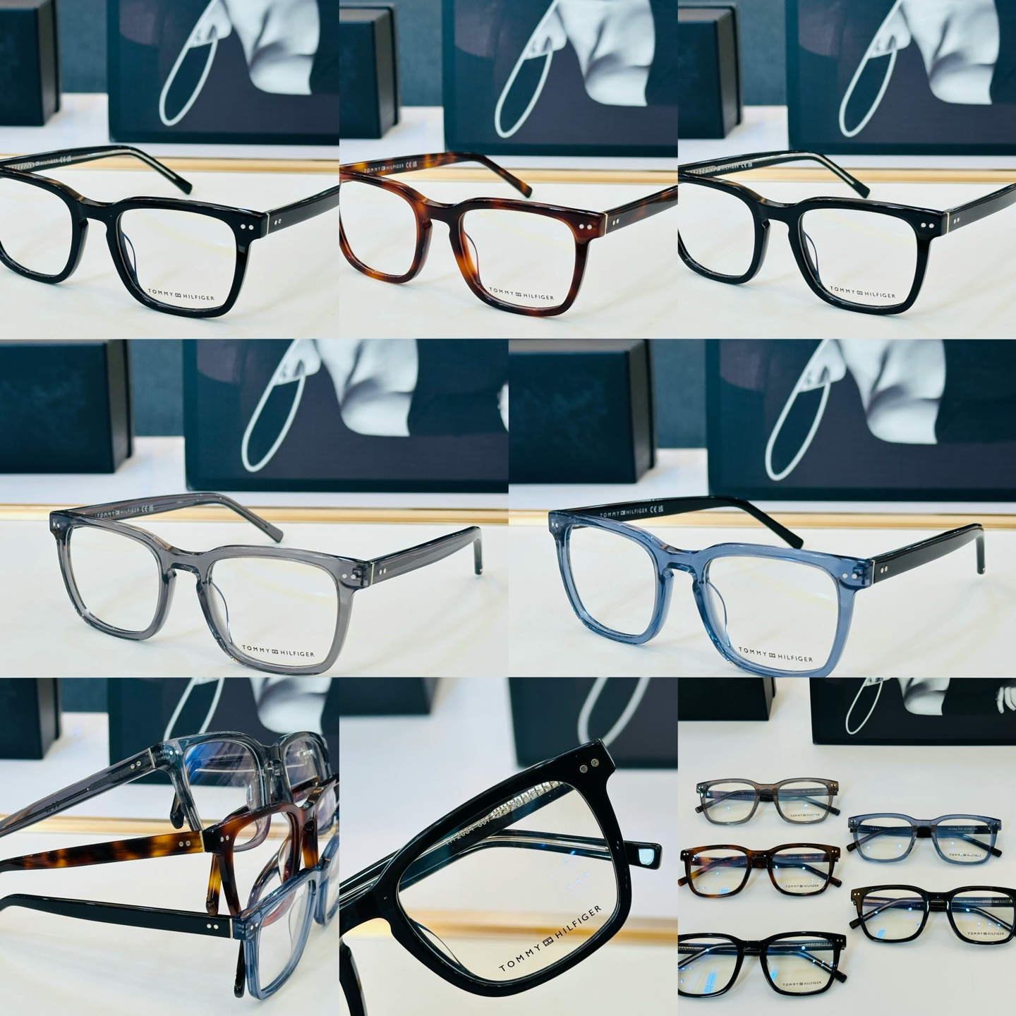 官网同步发售TOMMY HILFIGER 板材框 TH2034 SIZE：52口20-145 L简单大气