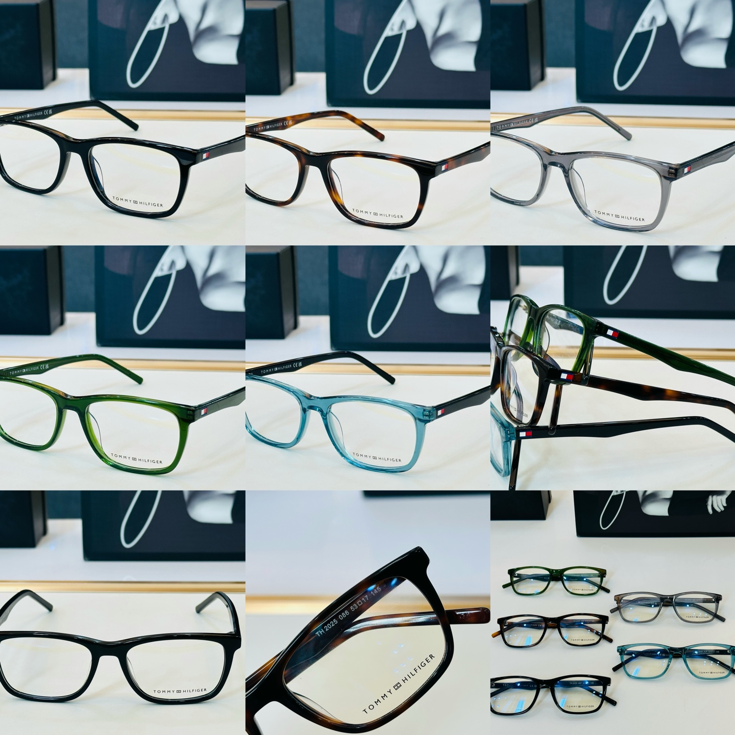 官网同步发售TOMMY HILFIGER 板材框 TH2025  SIZE：53口17-145 L简单大