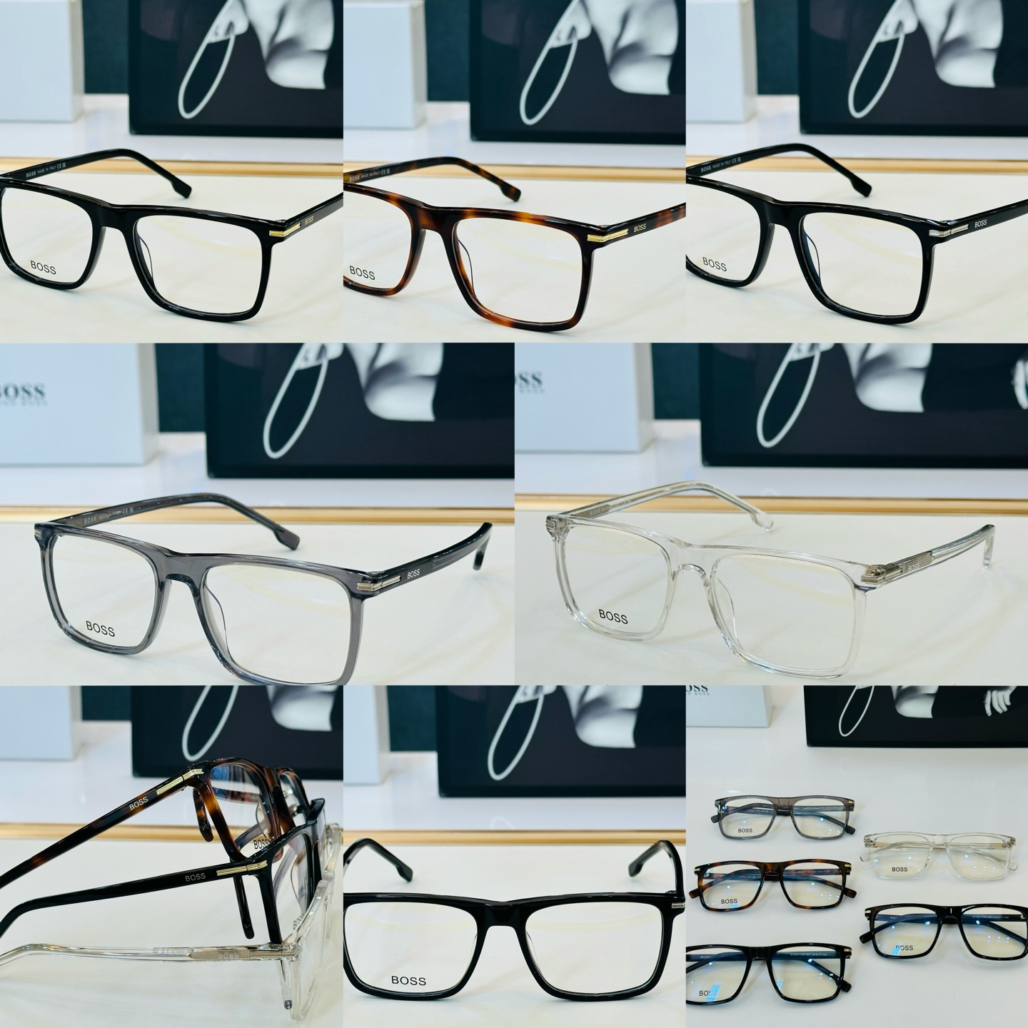 🆕 BOSS 1754 Size：54口17-145   🕶🕶💋💋👣👣  不挑脸 🍁经典不过时框型 L品质优良 配光架 