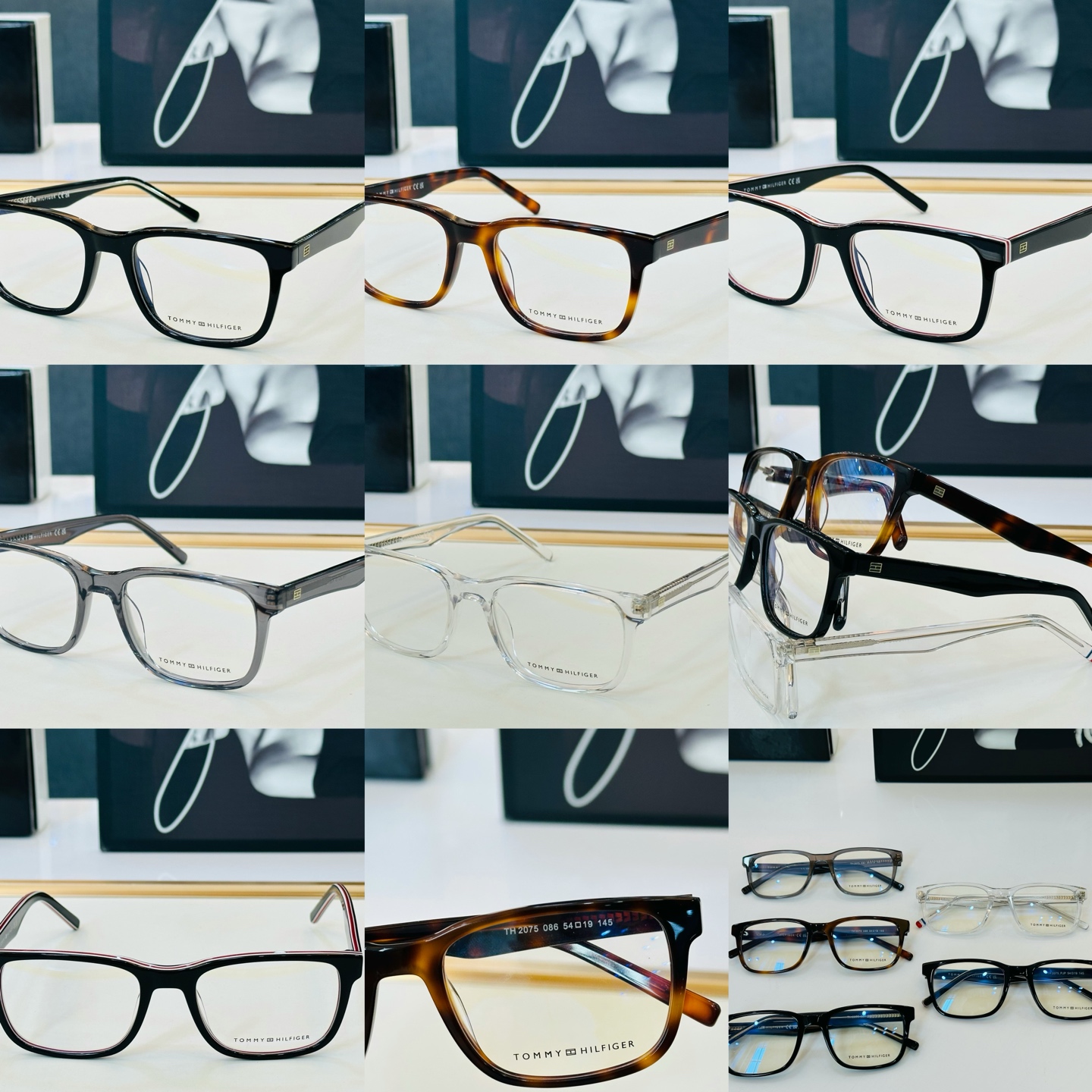 官网同步发售TOMMY HILFIGER 板材框 TH2075   SIZE：54口19-145 L简单大气 配光镜 