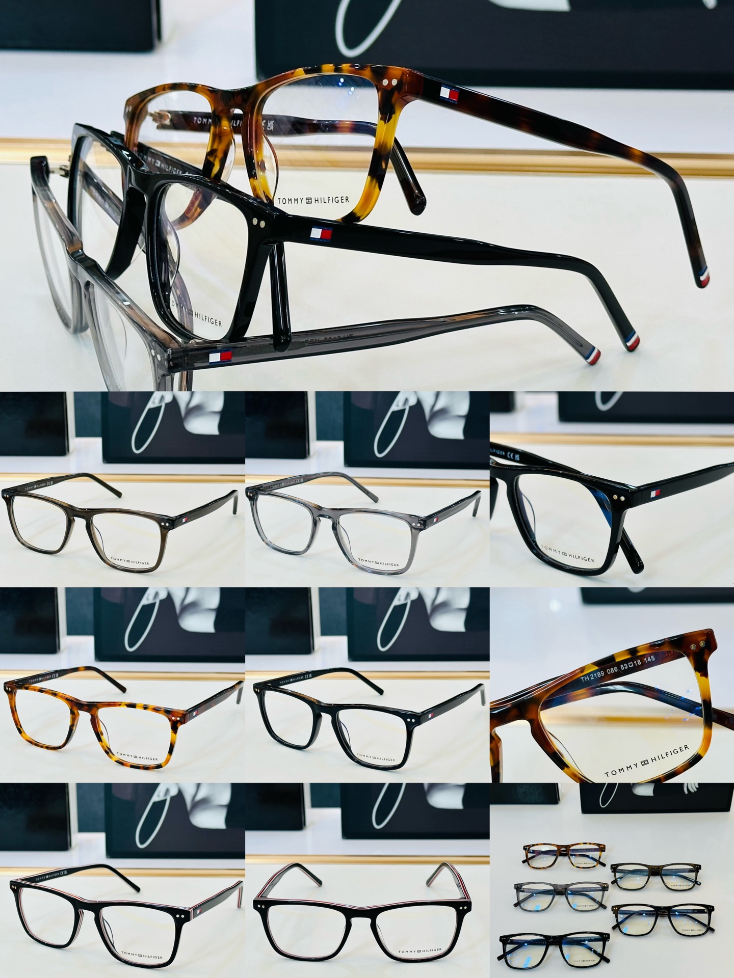 官网同步发售TOMMY HILFIGER 板材框 TH2189    SIZE：53口18-145 L简单大气 配光镜 