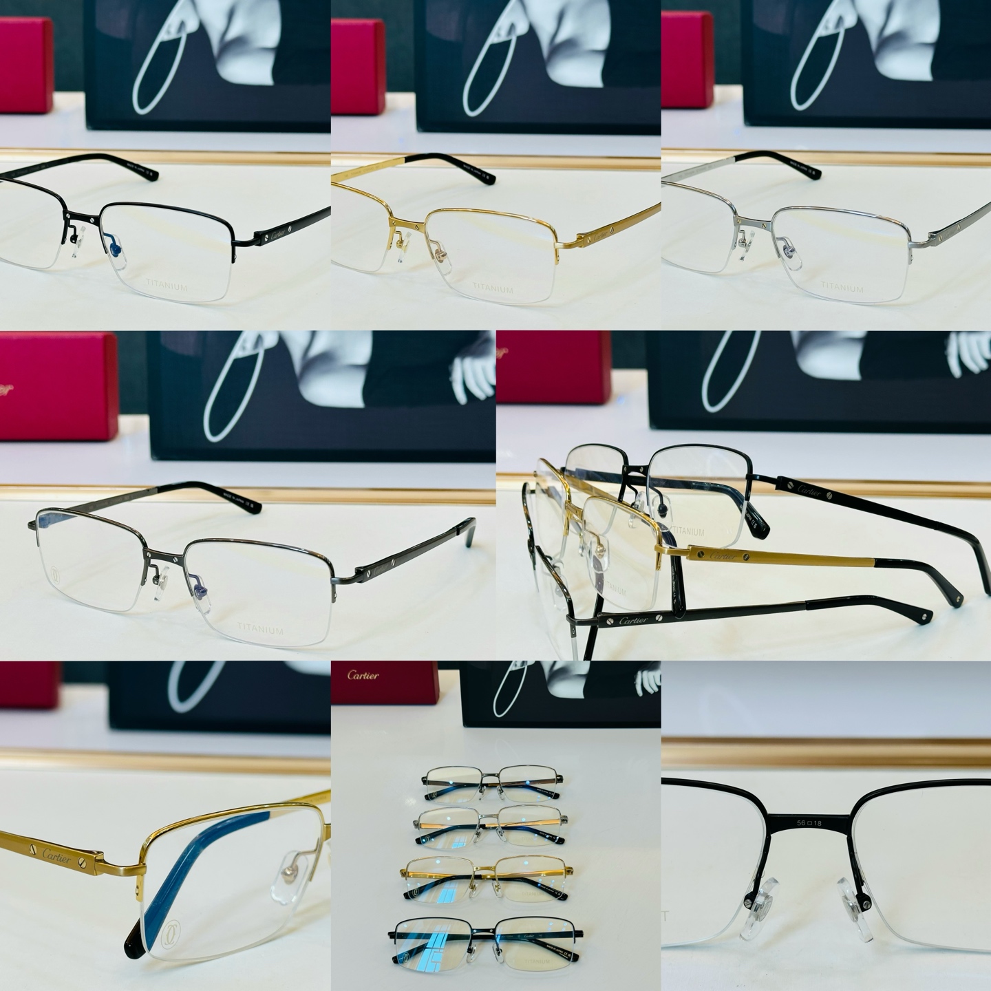 Cartier-卡家 ✨CT0554O Size：56口18-145 不挑脸型 简约大气 时尚休闲 钛架👌👃W框型简约 