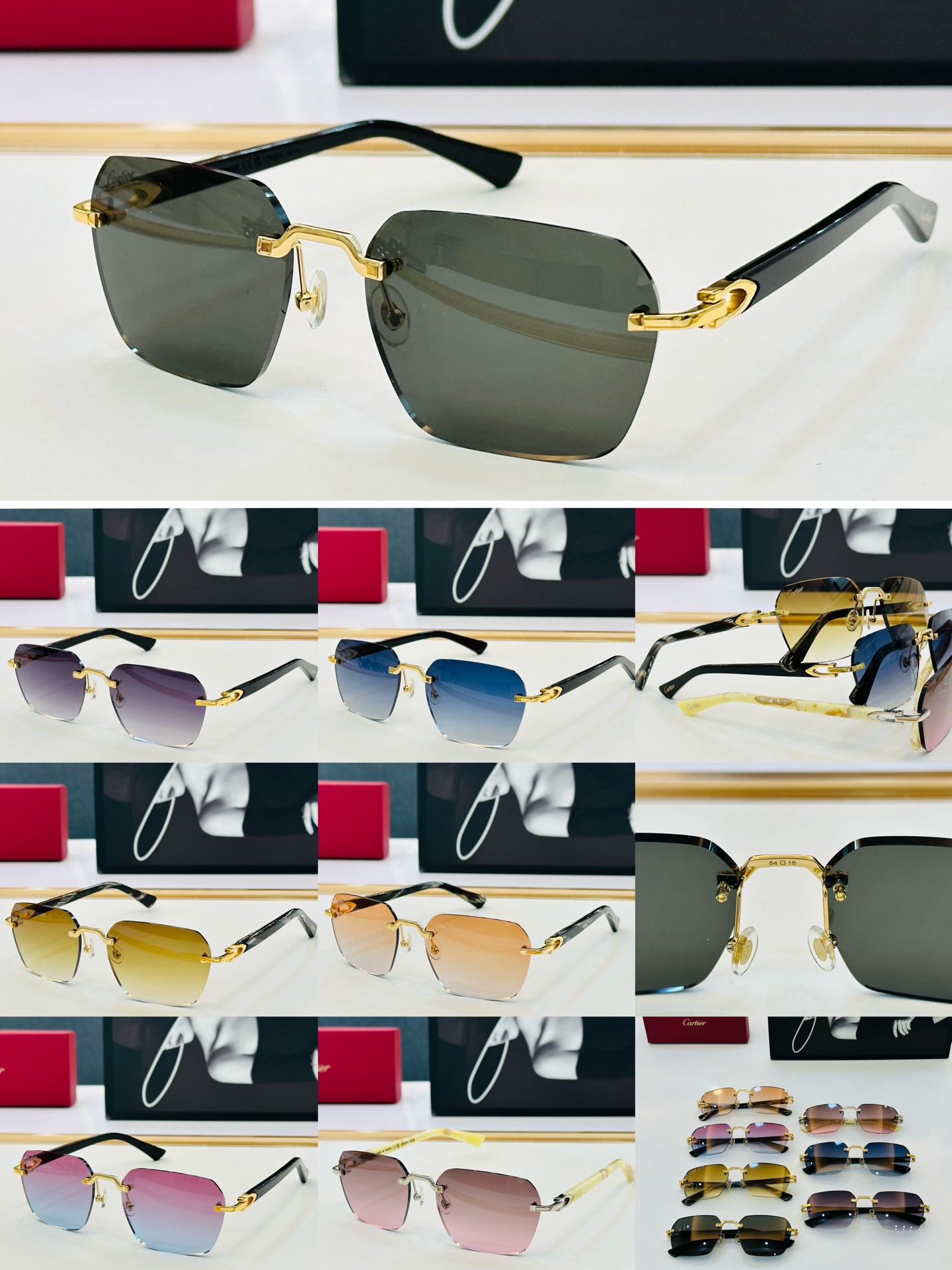 🆕 原版Cartie* 卡家 官网经典款 太阳镜 CT0287O    Size：54口18-140  电镀工艺精湛大牌