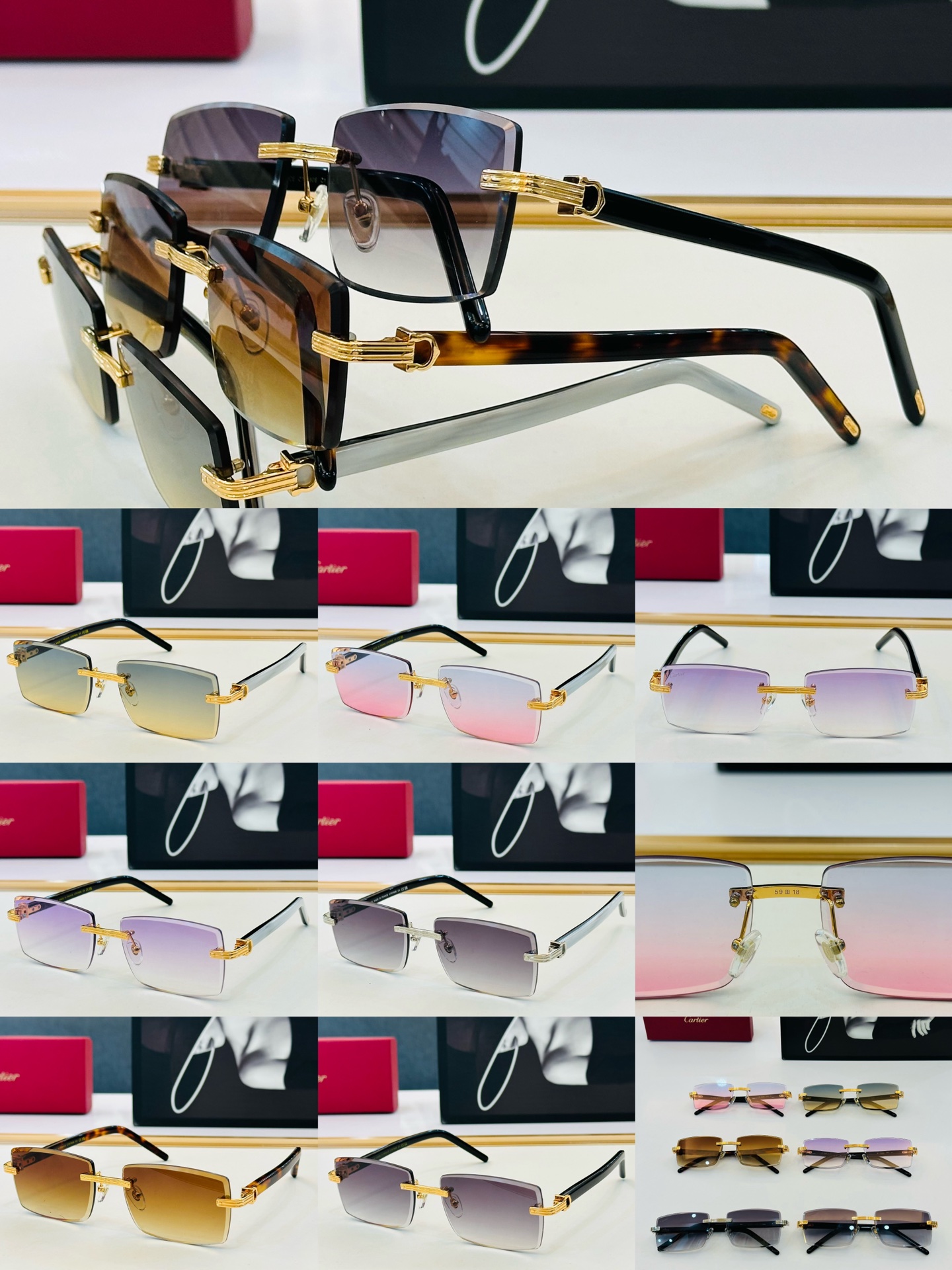 🆕 原版Cartie* 卡家 官网经典款 太阳镜 CT0780S Size：59口18-145  电镀工艺精湛大牌品 D
