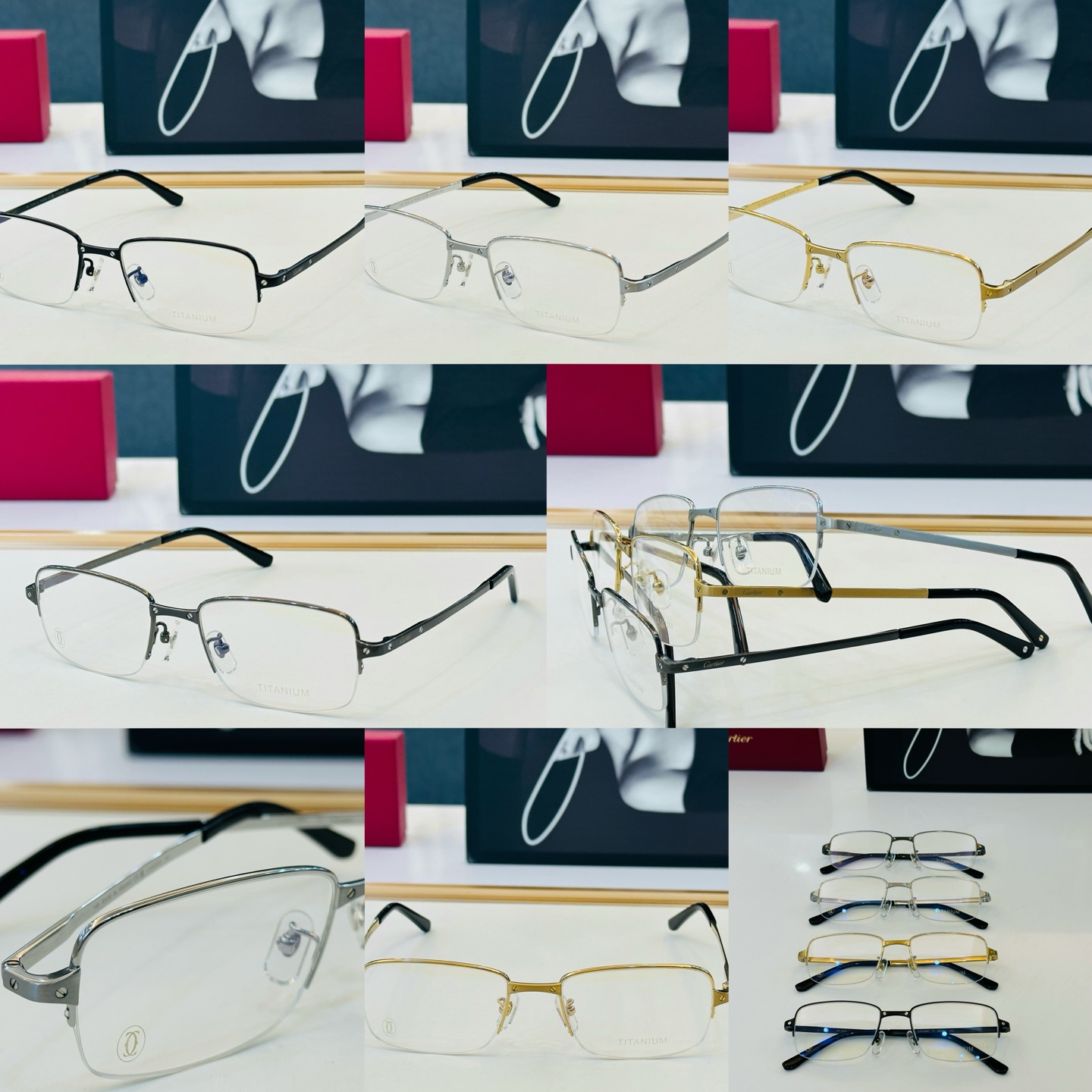 Cartier-卡家 ✨CT0443OA Size：54口18-145 不挑脸型 简约大气 时尚休闲 钛架👌👃W框型简约