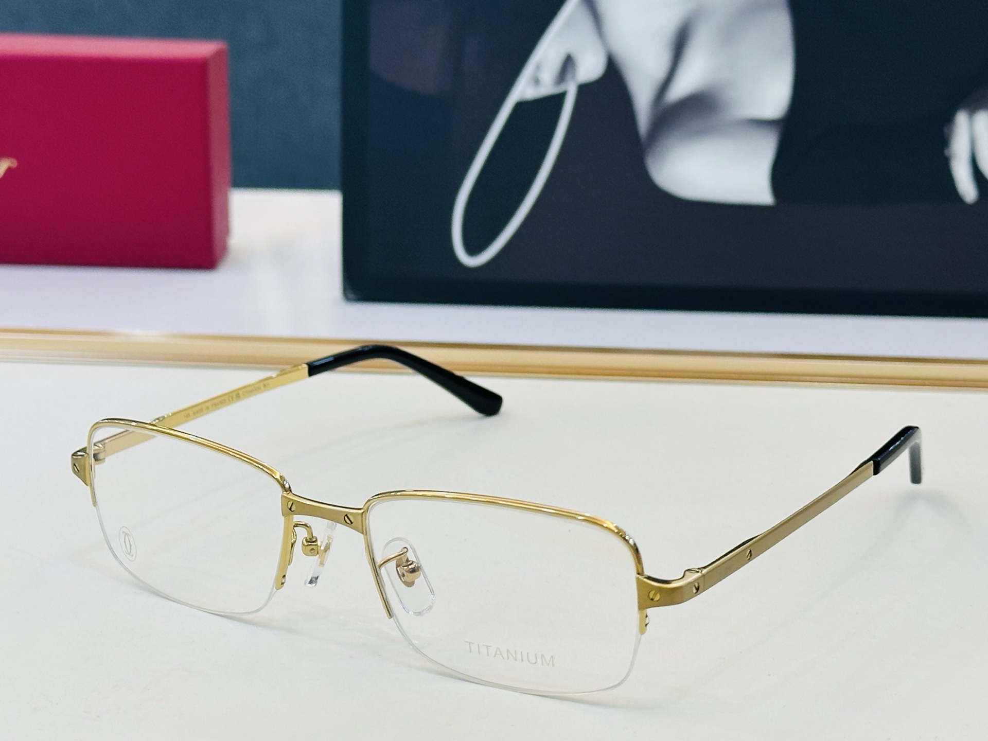 Cartier-卡家 ✨CT0443OA Size：54口18-145 不挑脸型 简约大气 时尚休闲 钛架👌👃W框型简约