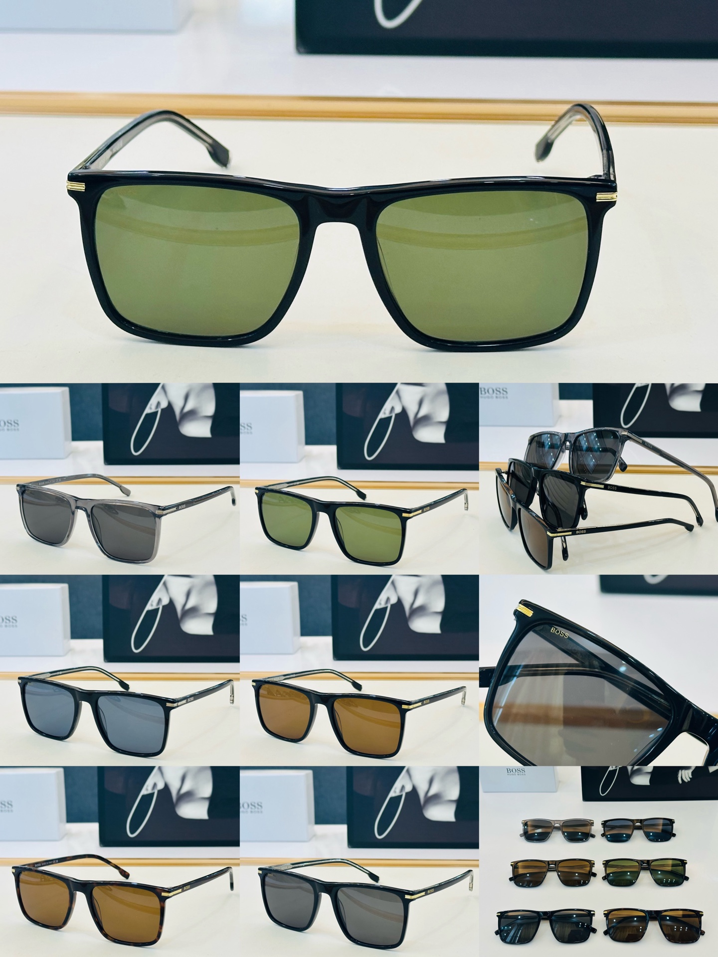 🆕 BOSS 1750-G-S Size：55口18-145 🕶🕶💋💋👣👣  高品质 不挑脸 经典不过时框型 L品质优良
