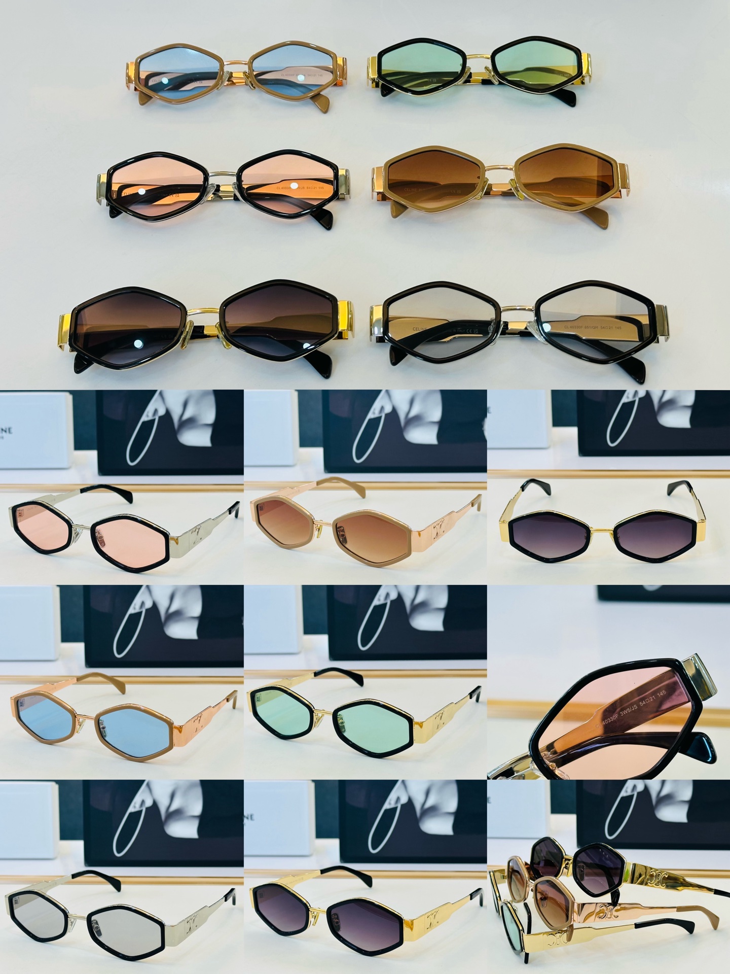 【CELINE】赛琳 CL40330F Size：54口21-145    一直热销的款式 欧美风 L光泽度好 质感强 