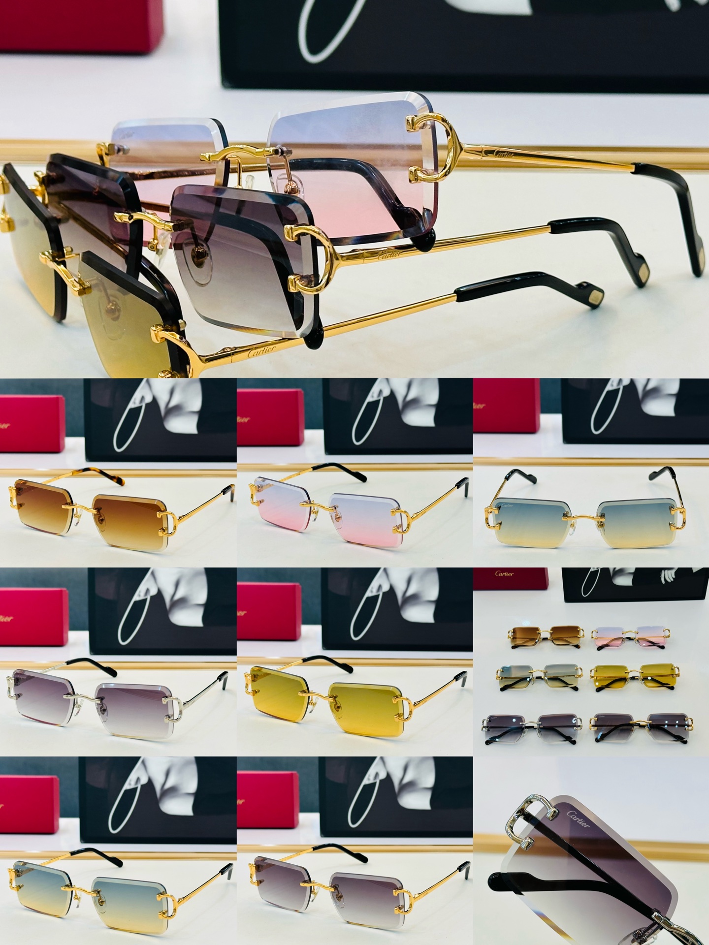 🆕 原版Cartie* 卡家 官网经典款 太阳镜 CT01828 Size：57口18-142 电镀工艺精湛大牌品 L戴