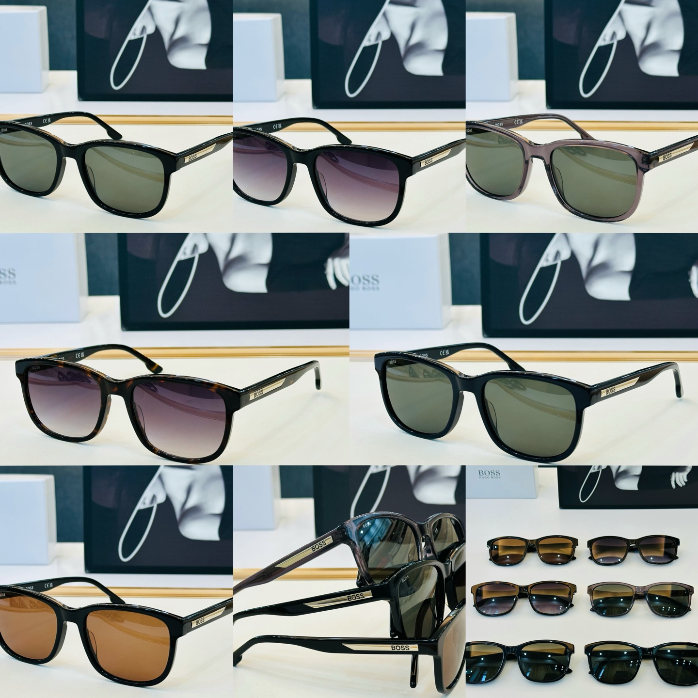 🆕 BOSS 1905/G/S Size：57口19-145 🕶🕶💋💋👣👣  高品质 不挑脸 经典不过时框型 L品质优良