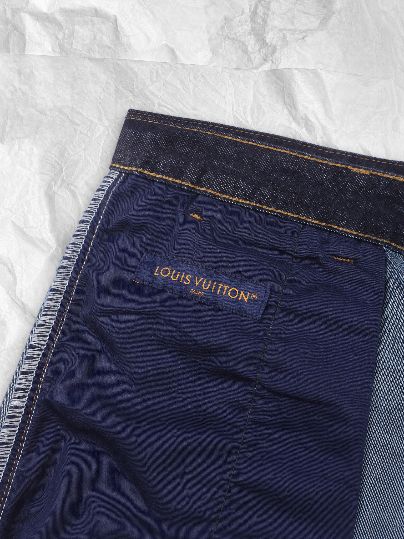 Louis Vuitton LV 26SS 棉质斜纹精裁牛仔短裤