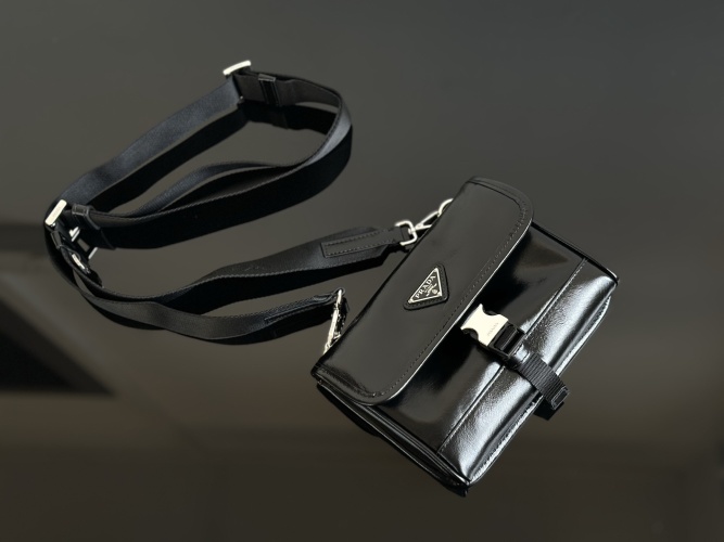 Prada Leather Phone Bag, Crossbody Cellphone Holder, Stylish Mini Handbag 1 Prada Leather Phone Bag, Crossbody Cellphone Holder, Stylish Mini Handbag
