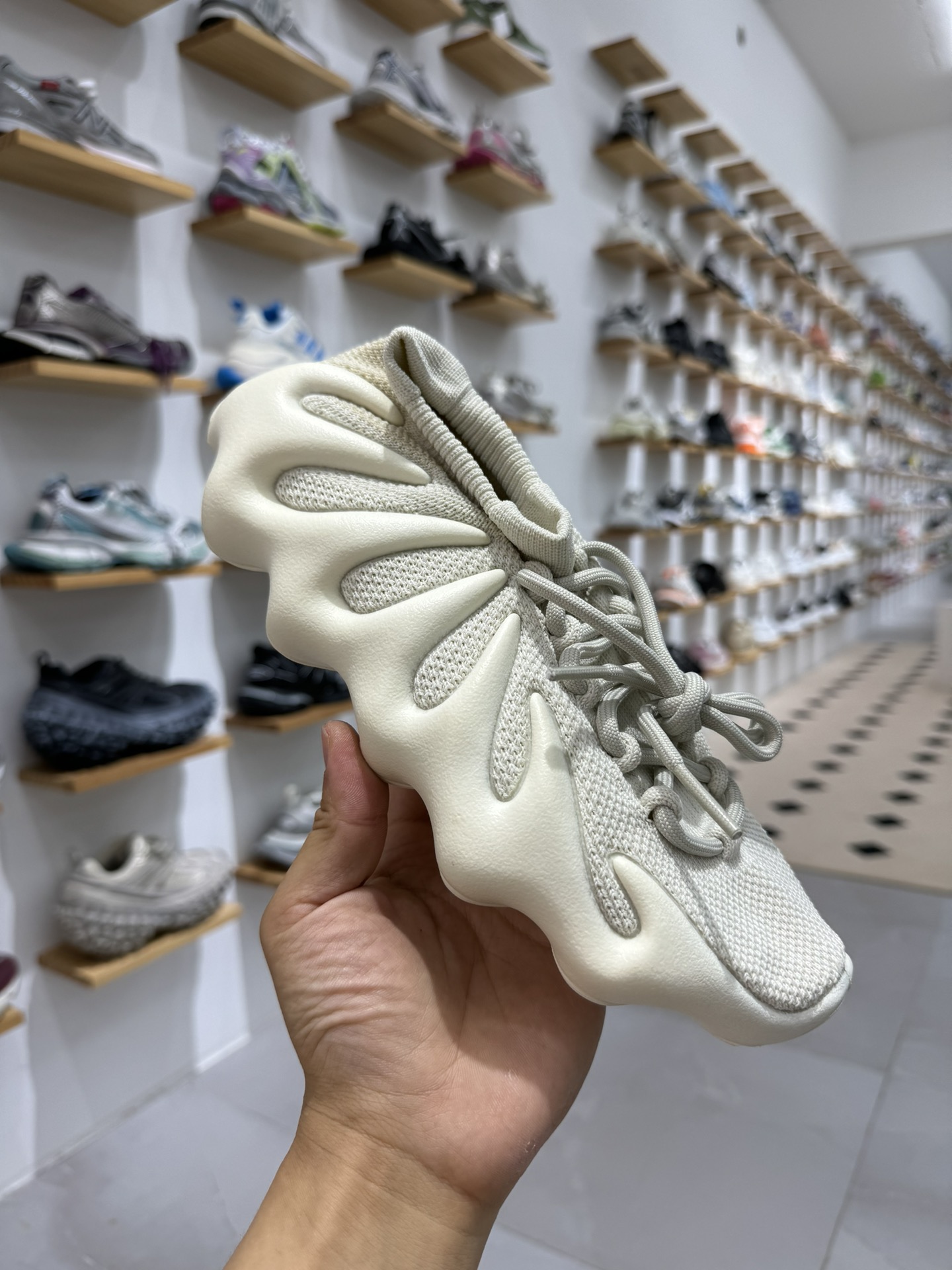 ADYeezy450CloudWhite灰白纯原生产线出品诠释原厂工艺#客供原厂织面与原版零差距#原厂铝