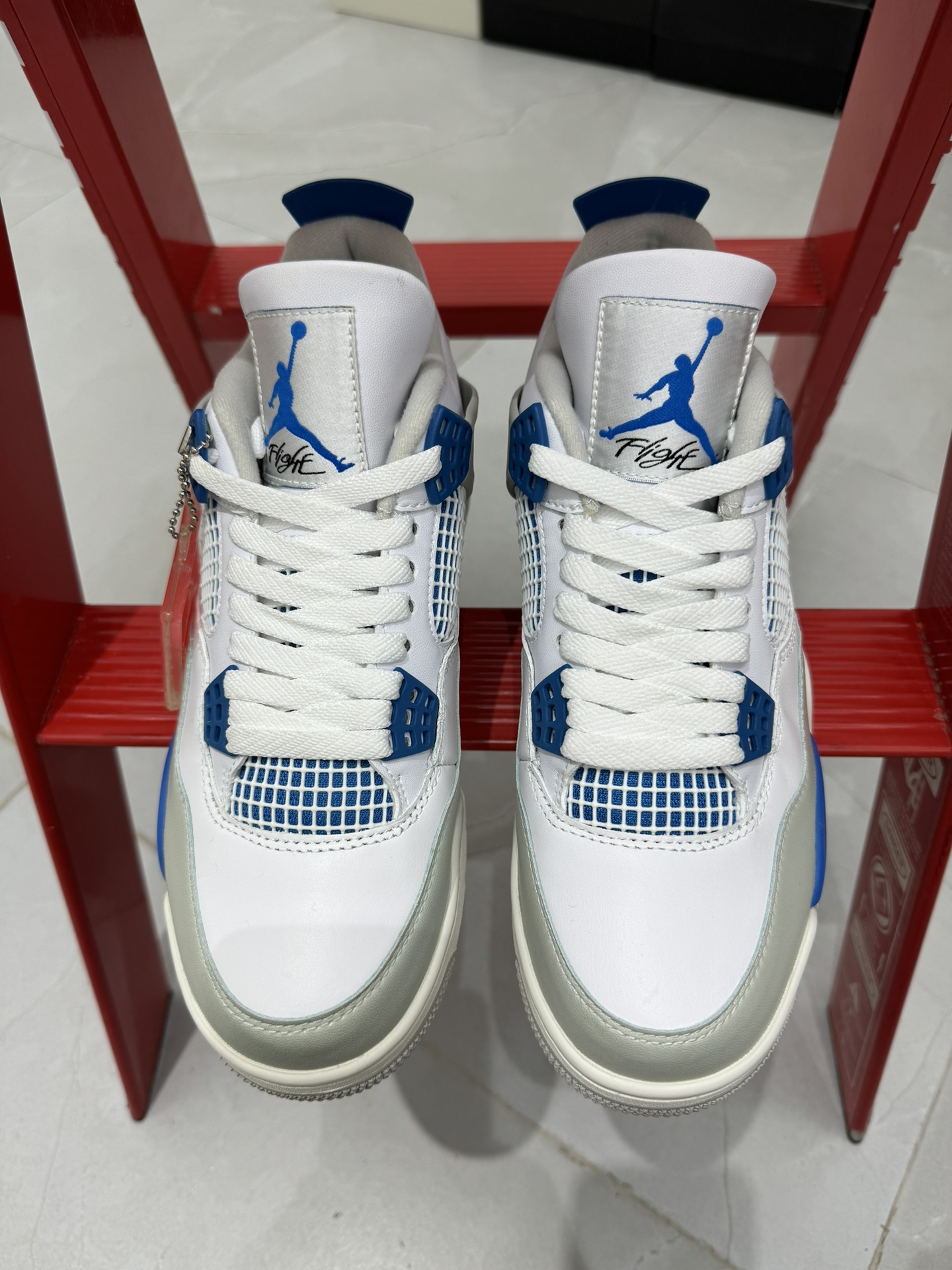 纯原-AirJordan4RetroMilitaryBlueAJ4乔4白蓝灰FV5029-141AJ4白