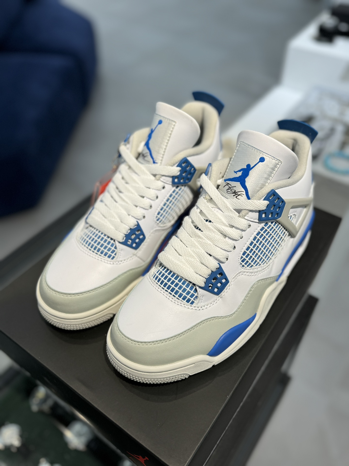 纯原-AirJordan4RetroMilitaryBlueAJ4乔4白蓝灰FV5029-141AJ4白