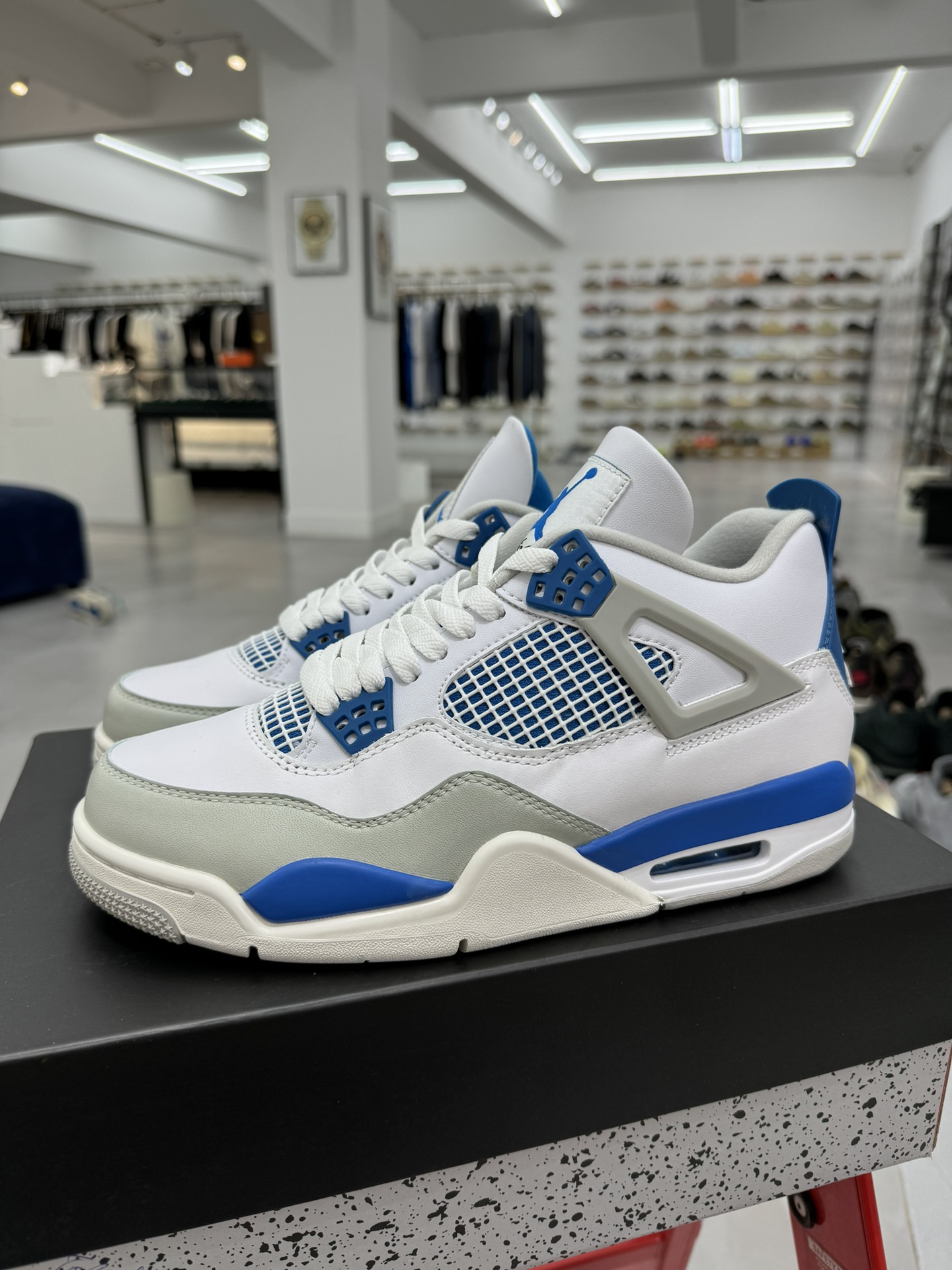 纯原-AirJordan4RetroMilitaryBlueAJ4乔4白蓝灰FV5029-141AJ4白