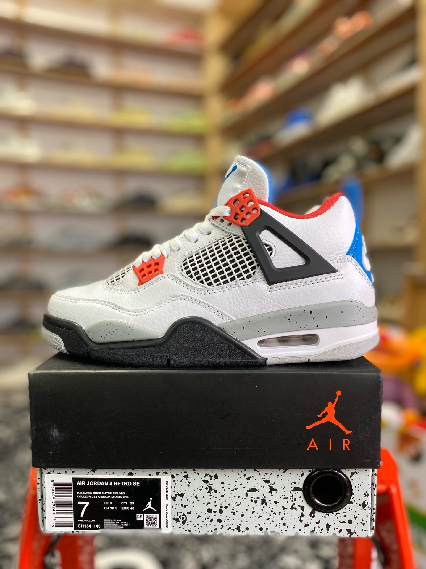 纯原-AirJordan4WhatTheAJ4乔4鸳鸯白水泥CI1184-146AJ4鸳鸯尺码:40-4