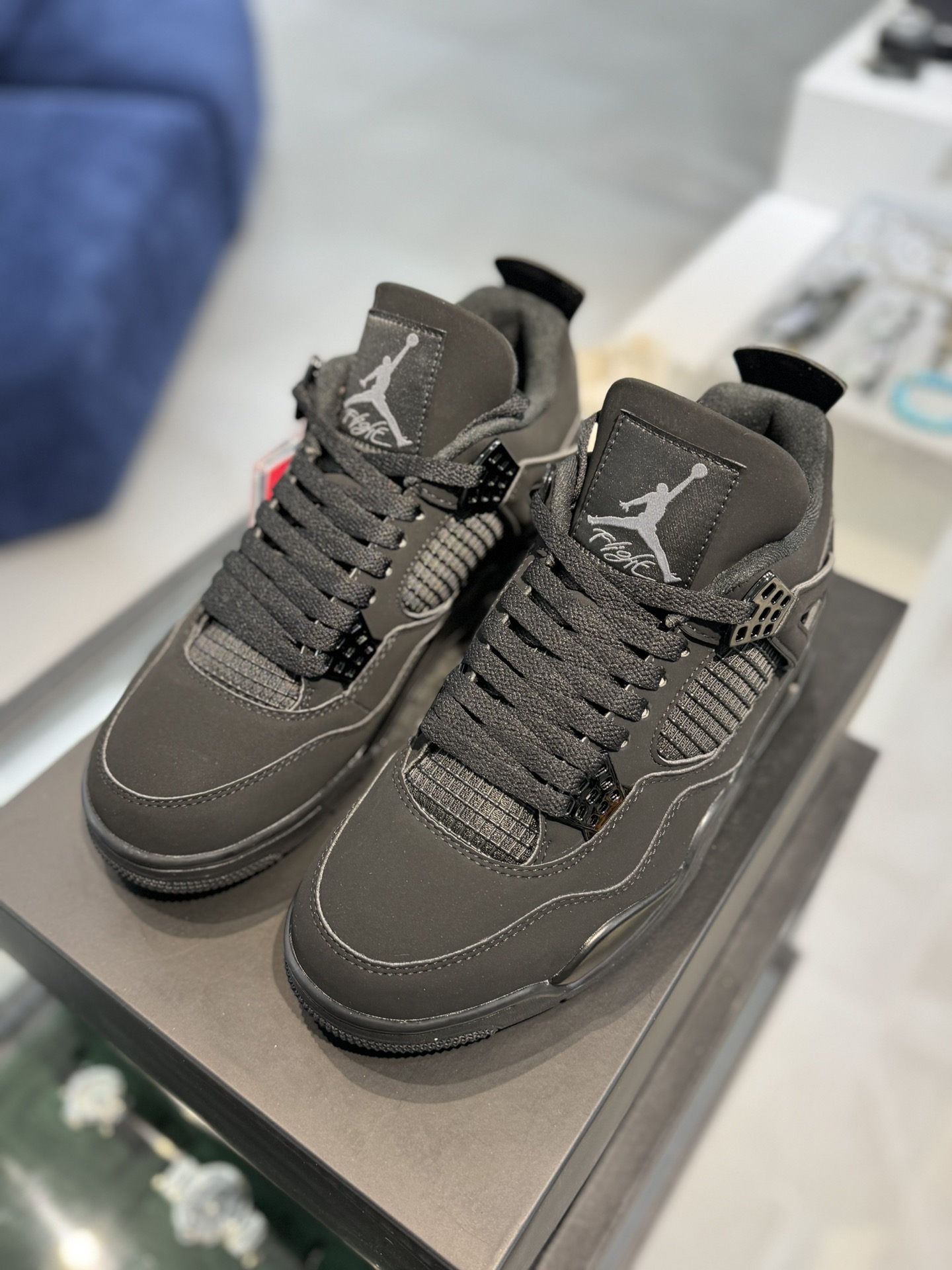 纯原-AirJordan4RetroBlackCatAJ4乔4黑猫头层磨砂CU1110-010AJ4黑猫