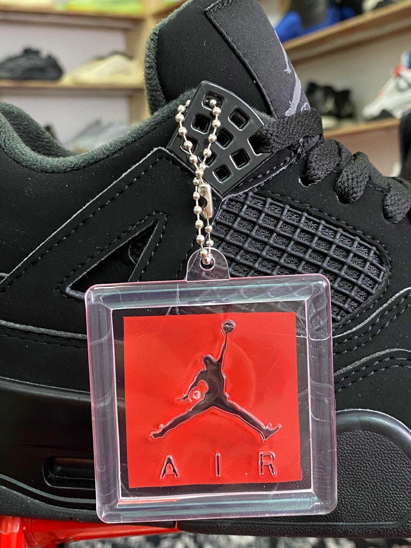 纯原-AirJordan4RetroBlackCatAJ4乔4黑猫头层磨砂CU1110-010AJ4黑猫