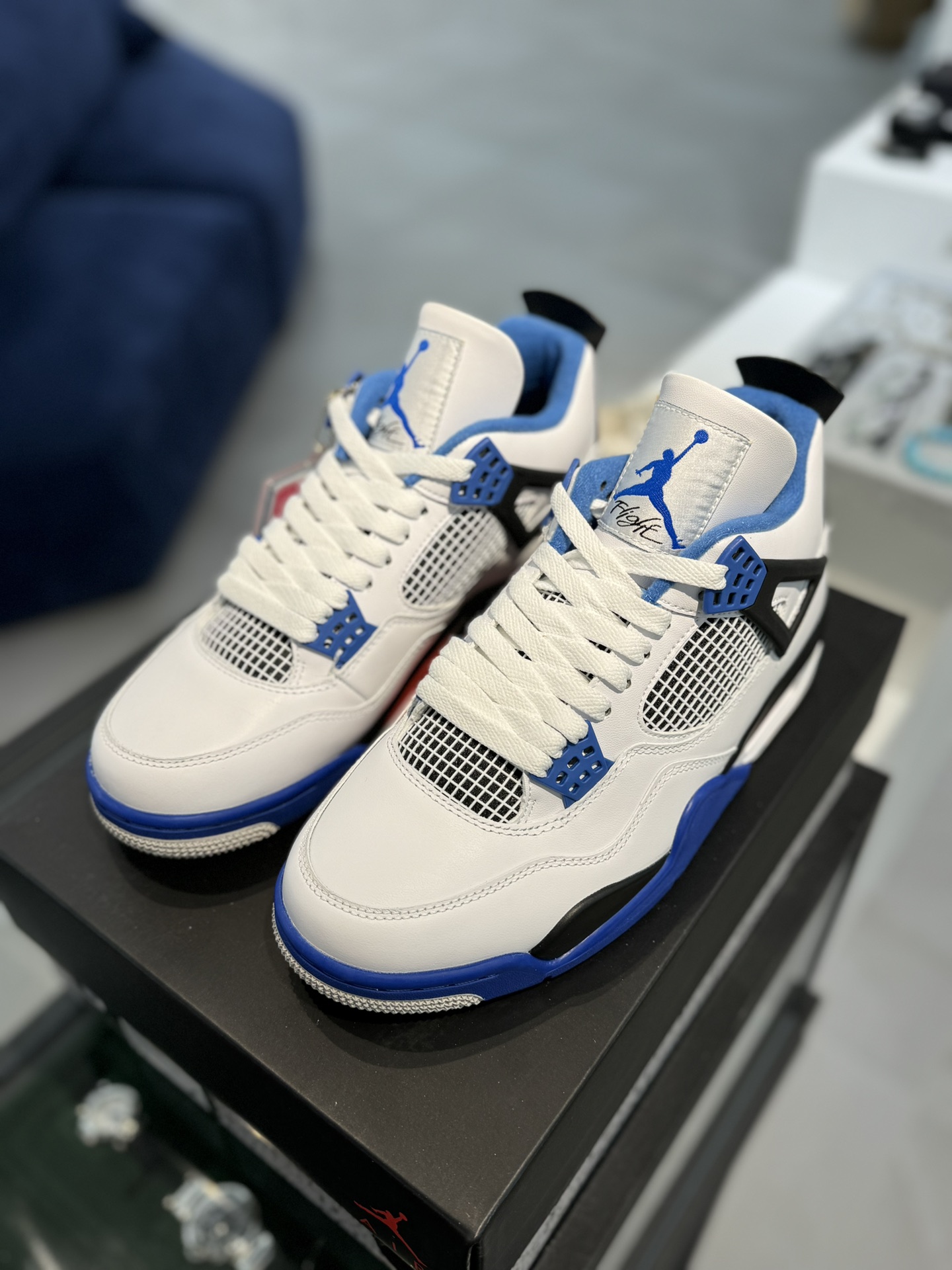 纯原-AirJordan4RetroAJ4乔4白蓝308497-117AJ4白蓝尺码:36-47.5