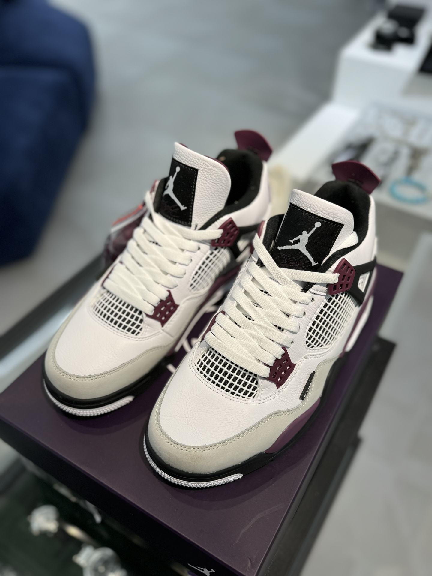 AirJordan4RetroPSGAJ4乔4大巴黎全头层白紫红色巴黎圣日尔曼联名CZ5624-100-