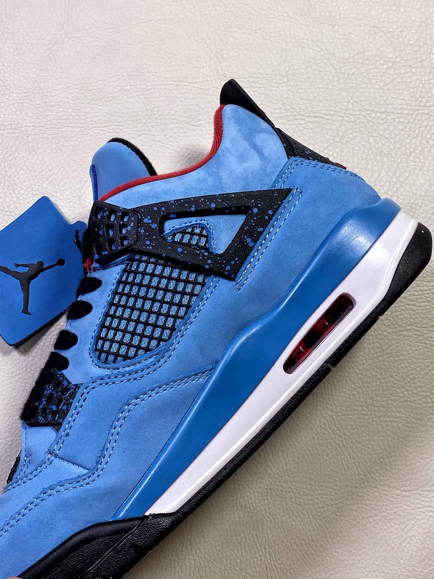 TravisScottCactusJackxAirJordan4Retro乔4AJ4联名款麂皮蓝3084