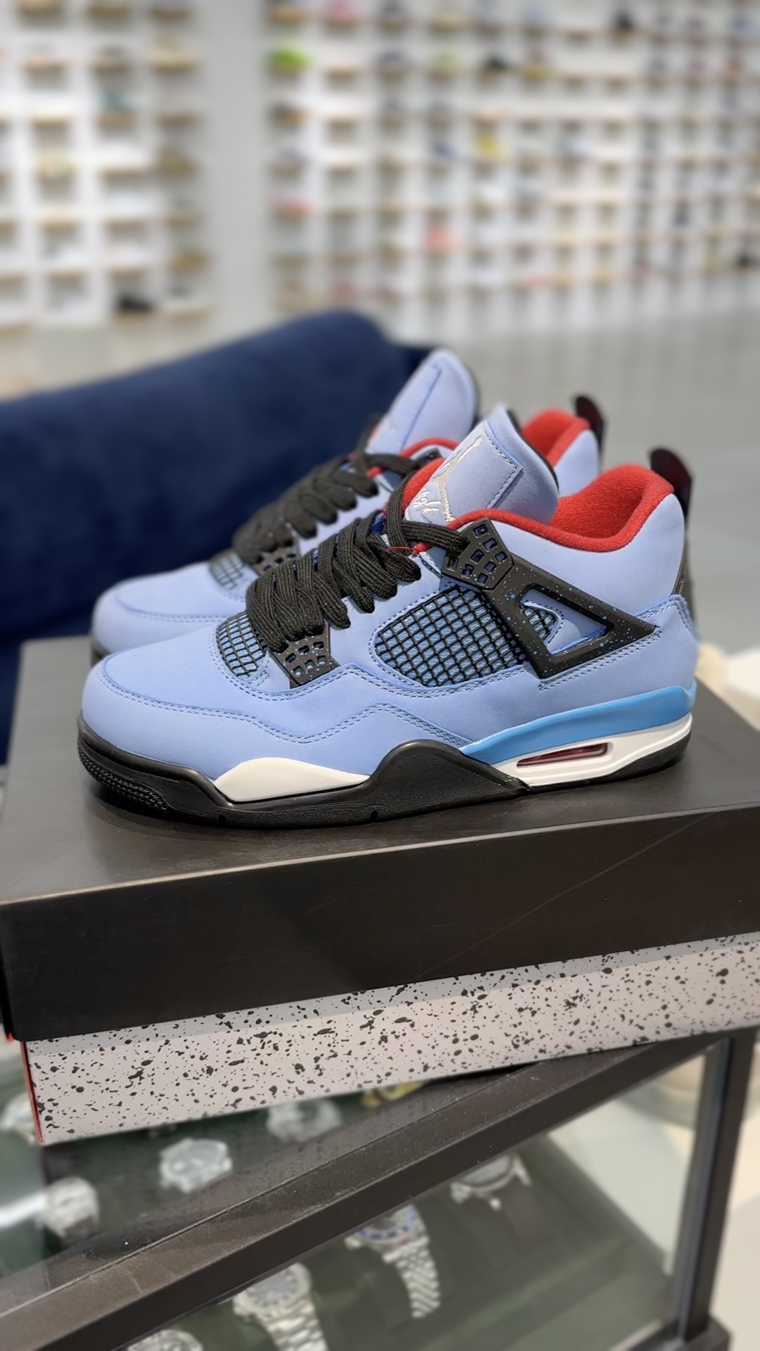 TravisScottCactusJackxAirJordan4Retro乔4AJ4联名款麂皮蓝3084