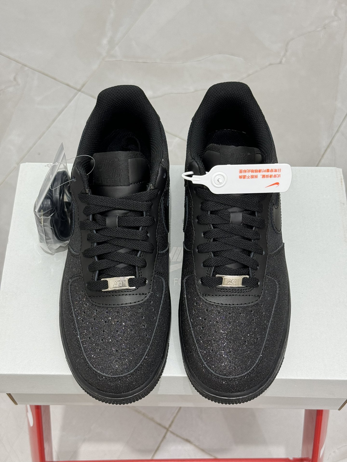 空军！第445色！定制球鞋全黑满钻NikeAIRForce1Low空军一号百分百每个配色原鞋开发！PT市