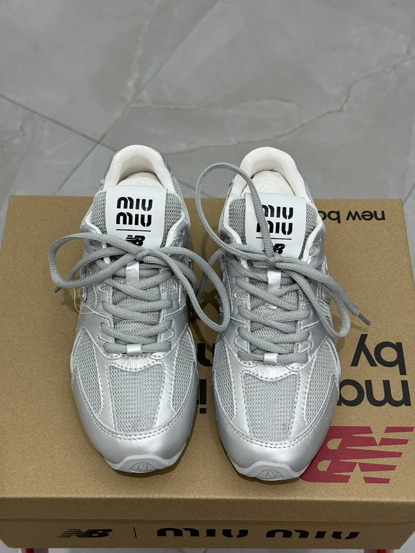 原材料版本MiuMiuxNewBalance新百伦530缪缪联名款市面顶级品质第6色-银色尺码35-40