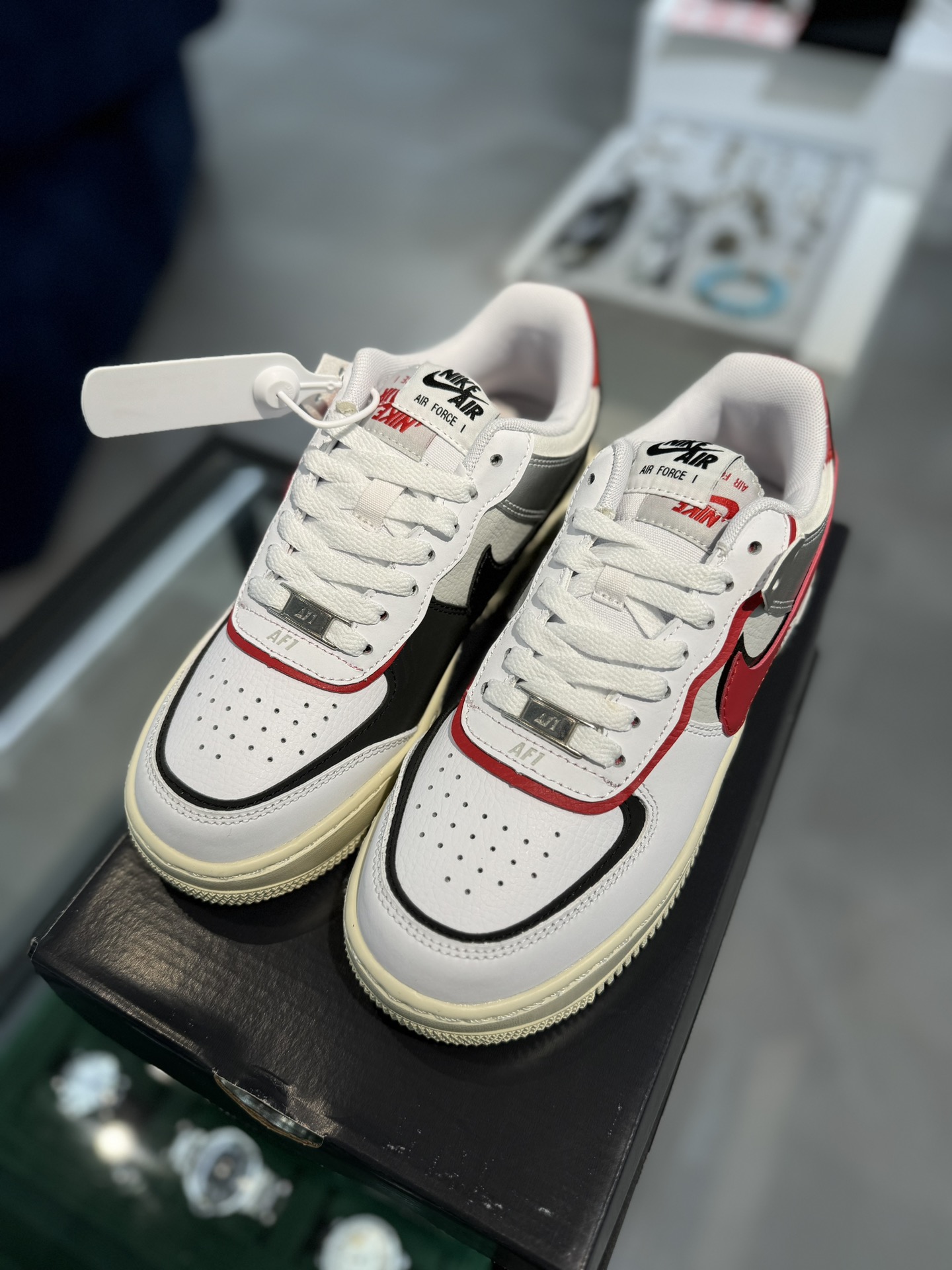 空军！马卡龙系列第23色白红黑NikeAIRForce1Shadow空军一号百分百每个配色原鞋开发！PT