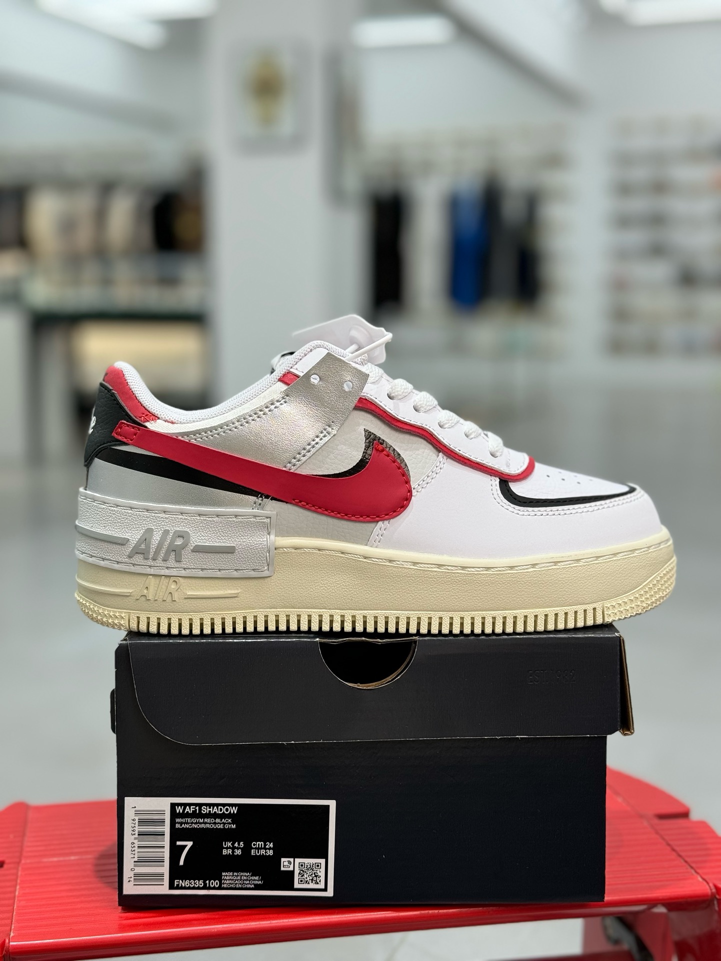 空军！马卡龙系列第23色白红黑NikeAIRForce1Shadow空军一号百分百每个配色原鞋开发！PT