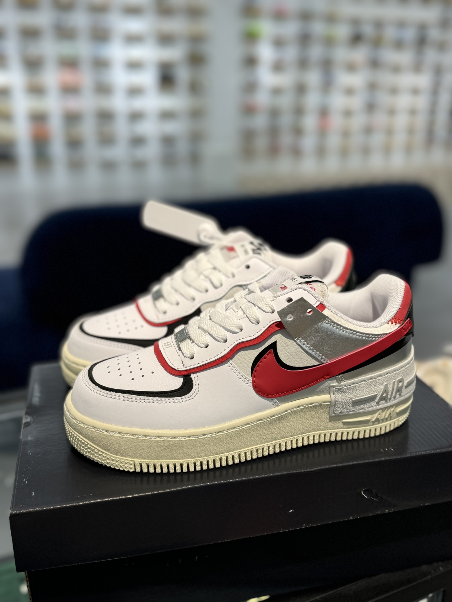 空军！马卡龙系列第23色白红黑NikeAIRForce1Shadow空军一号百分百每个配色原鞋开发！PT