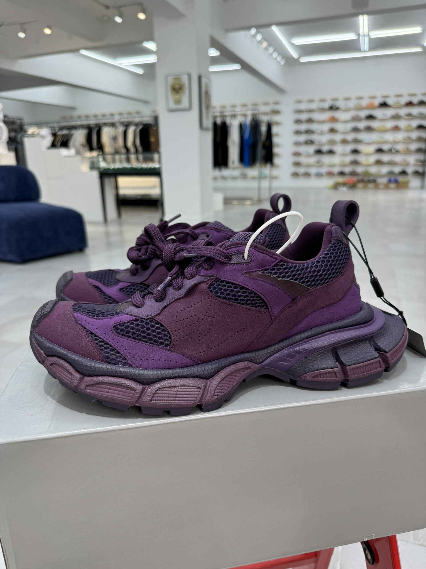 GT版3XL第34色二代紫色BALENCIAGA3XLSneakers巴黎世家十代正确手工做旧+磨损效果