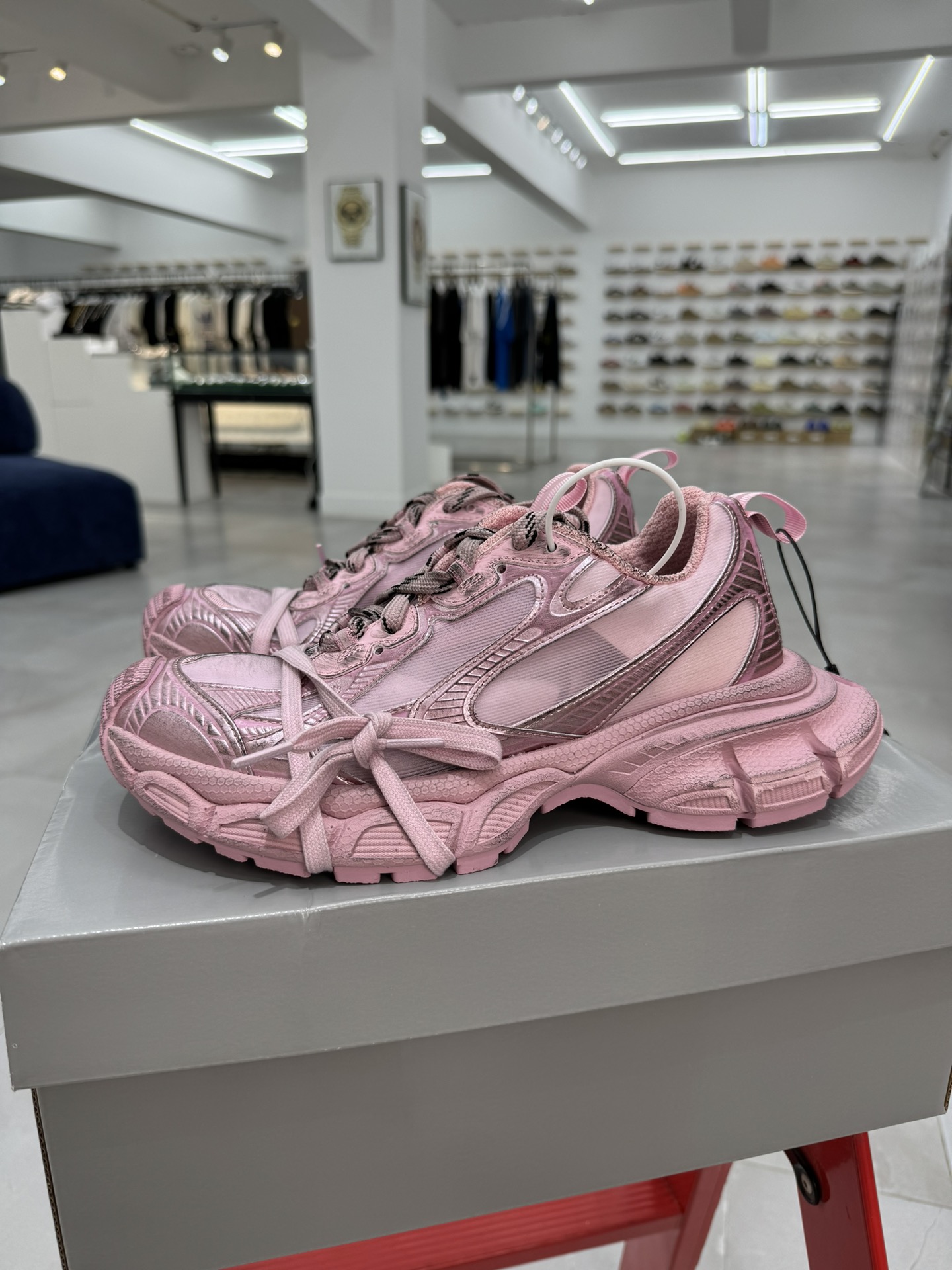 GT版3XL第35色三代网纱粉色BALENCIAGA3XLSneakers巴黎世家十代正确手工做旧+磨损