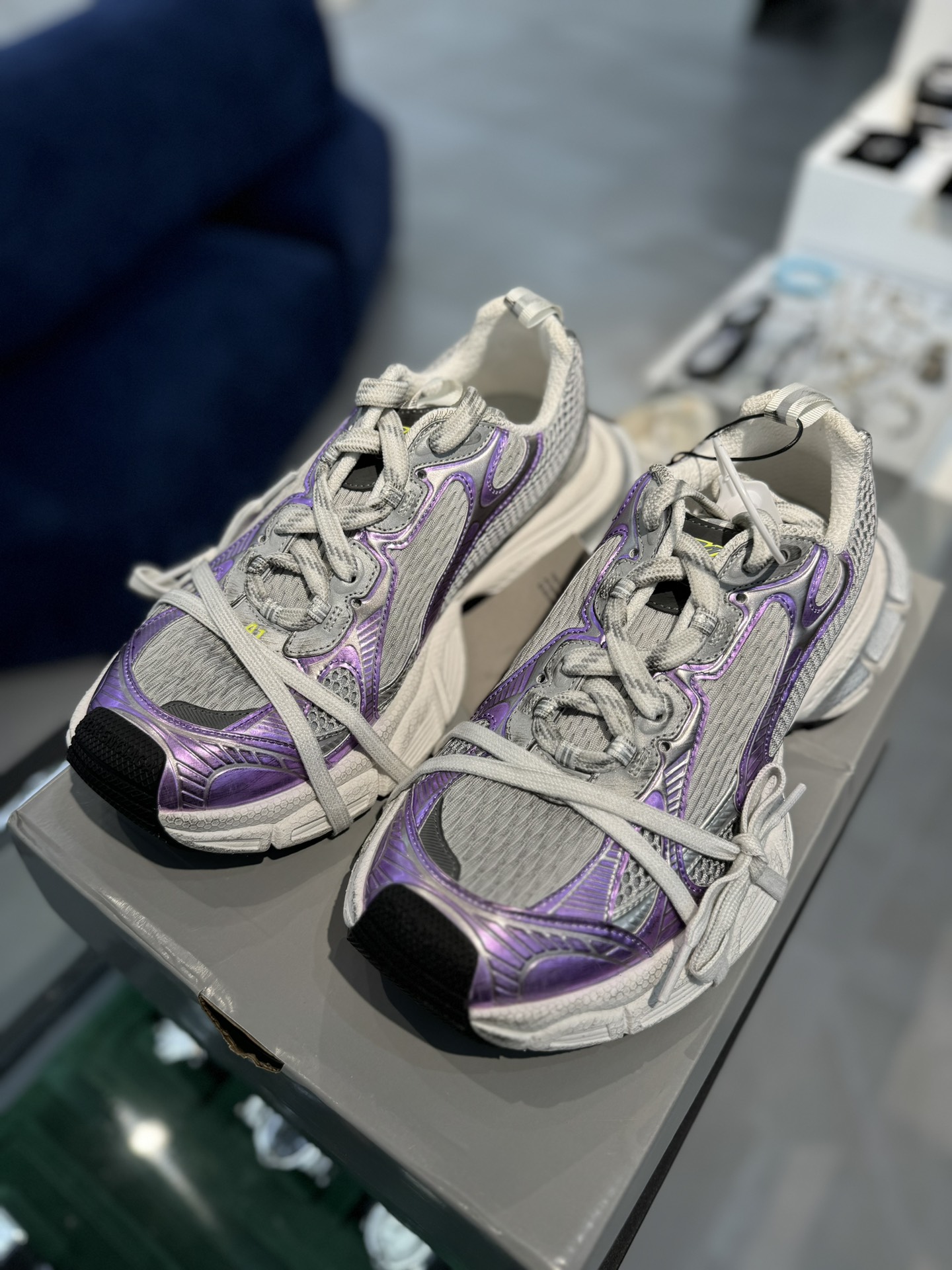 GT版3XL第37色银紫色BALENCIAGA3XLSneakers巴黎世家十代3XL白色正确手工做旧+